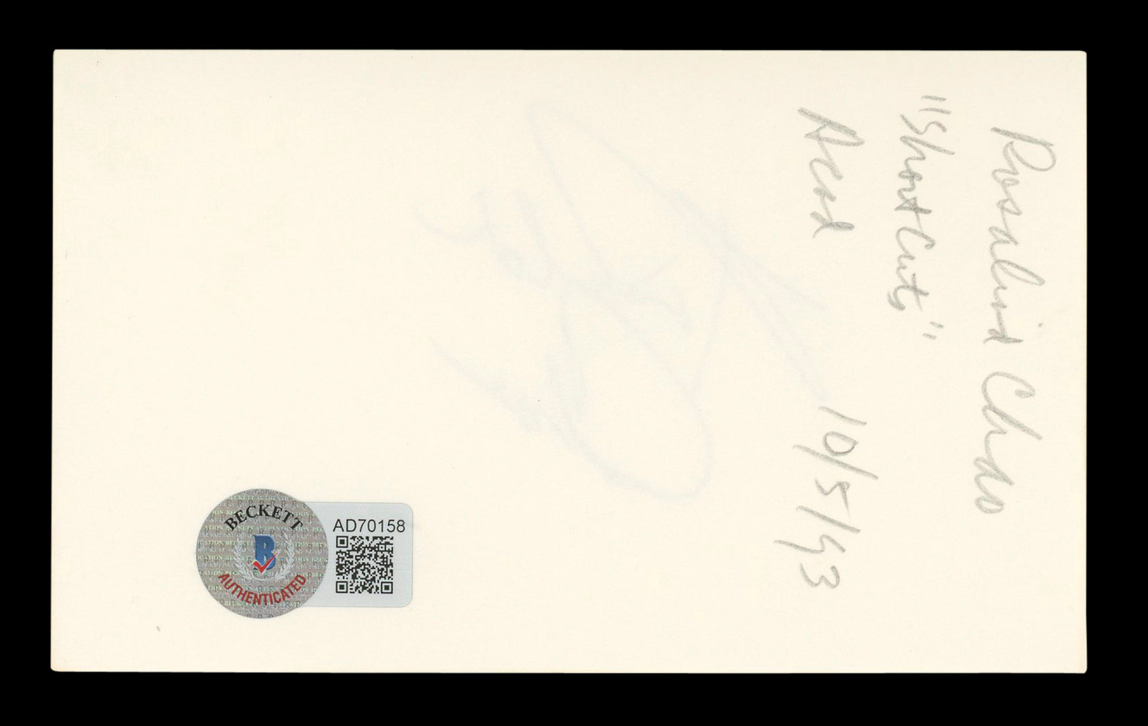 Rosalind Chao Star Trek Authentic Signed 3x5 Index Card Autographed BAS #AD70158