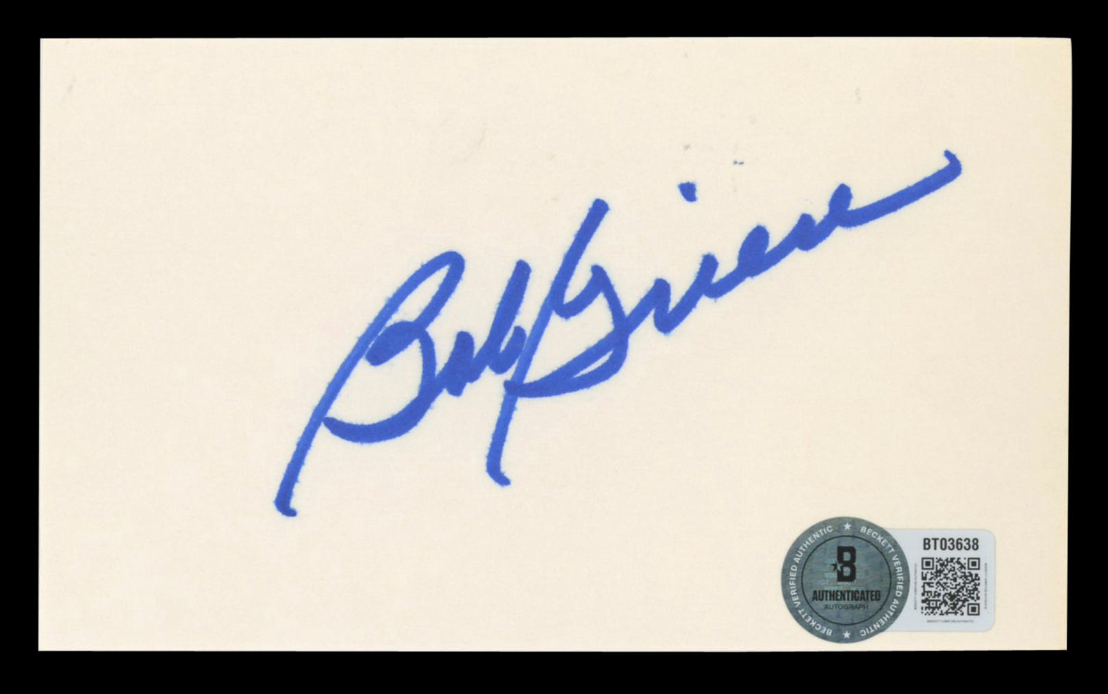Dolphins Bob Griese Authentic Signed 3x5 Index Card Autographed BAS #BT03638