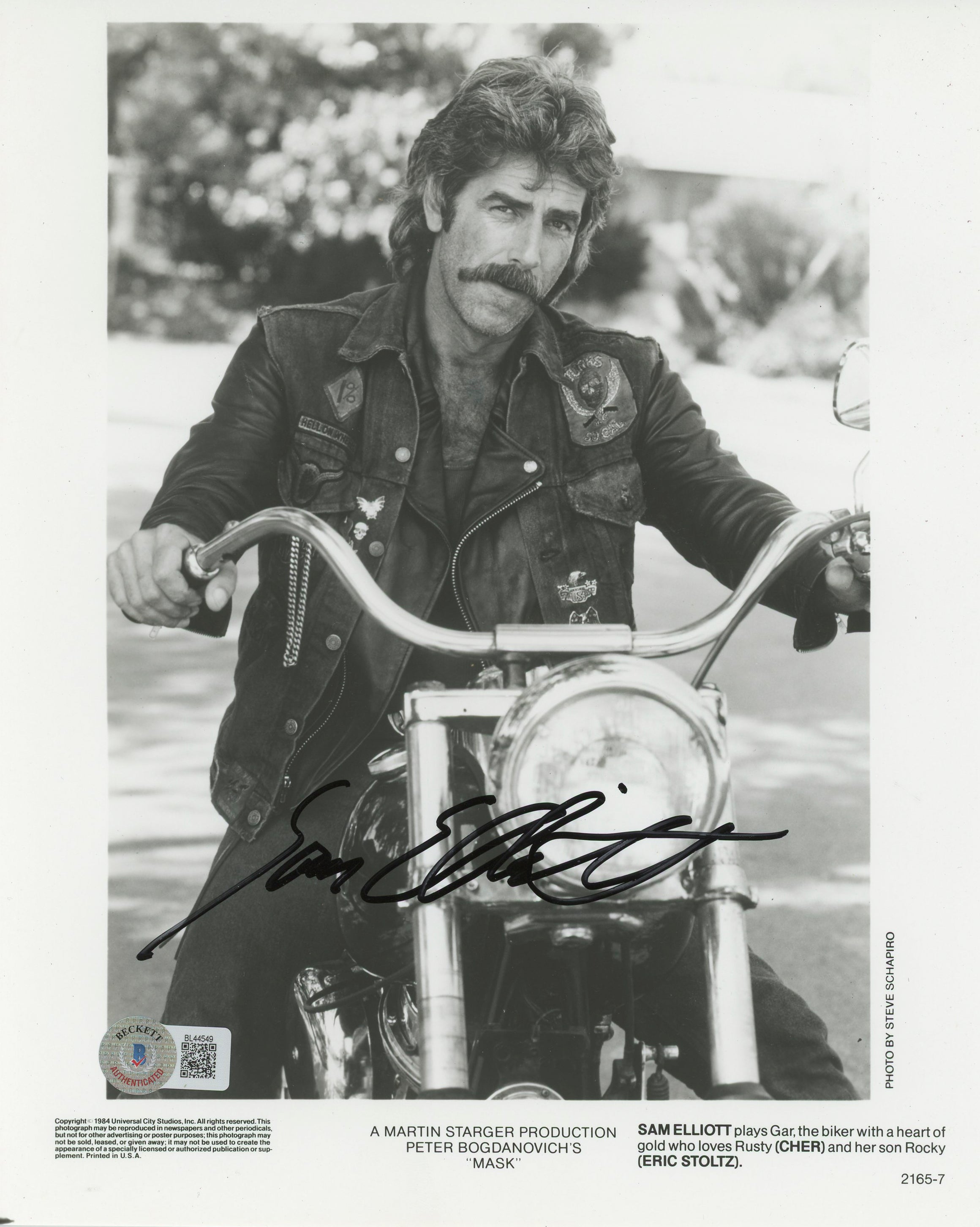 Sam Elliott Mask Authentic Signed 8x10 Photo Autographed BAS #BL44549