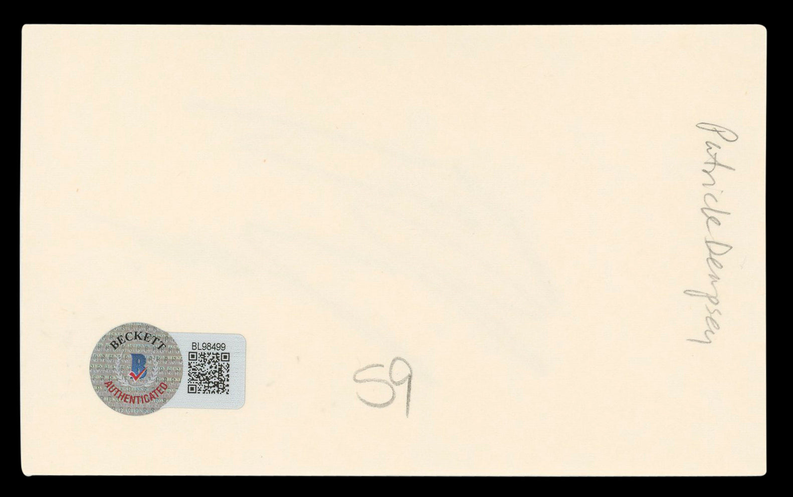 Patrick Dempsey Grey's Anatomy Authentic Signed 3x5 Index Card BAS #BL98499