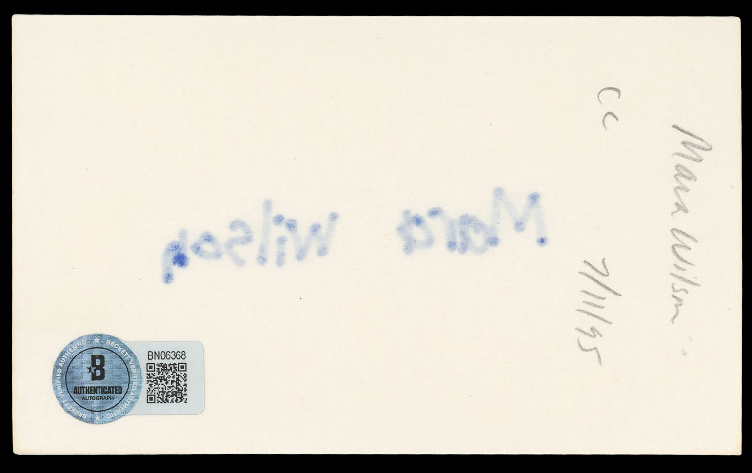 Mara Wilson Matilda Authentic Signed 3x5 Index Card Autographed BAS #BN06368