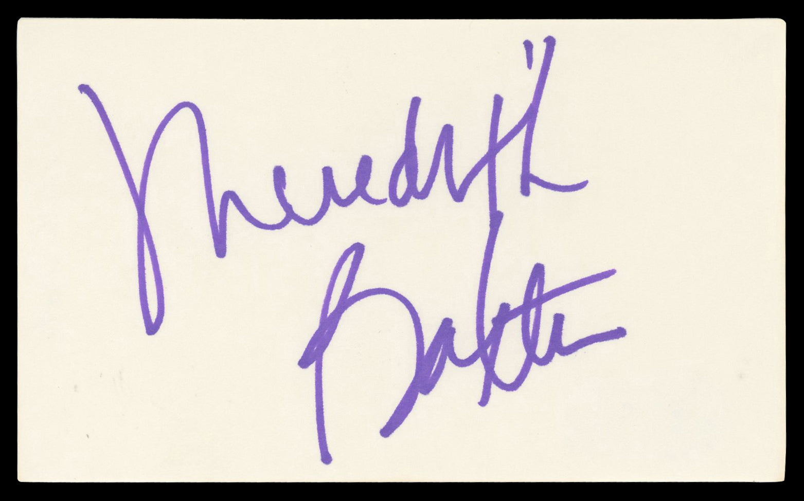 Meredith Baxter Family Ties Authentic Signed 3x5 Index Card BAS #BN06369