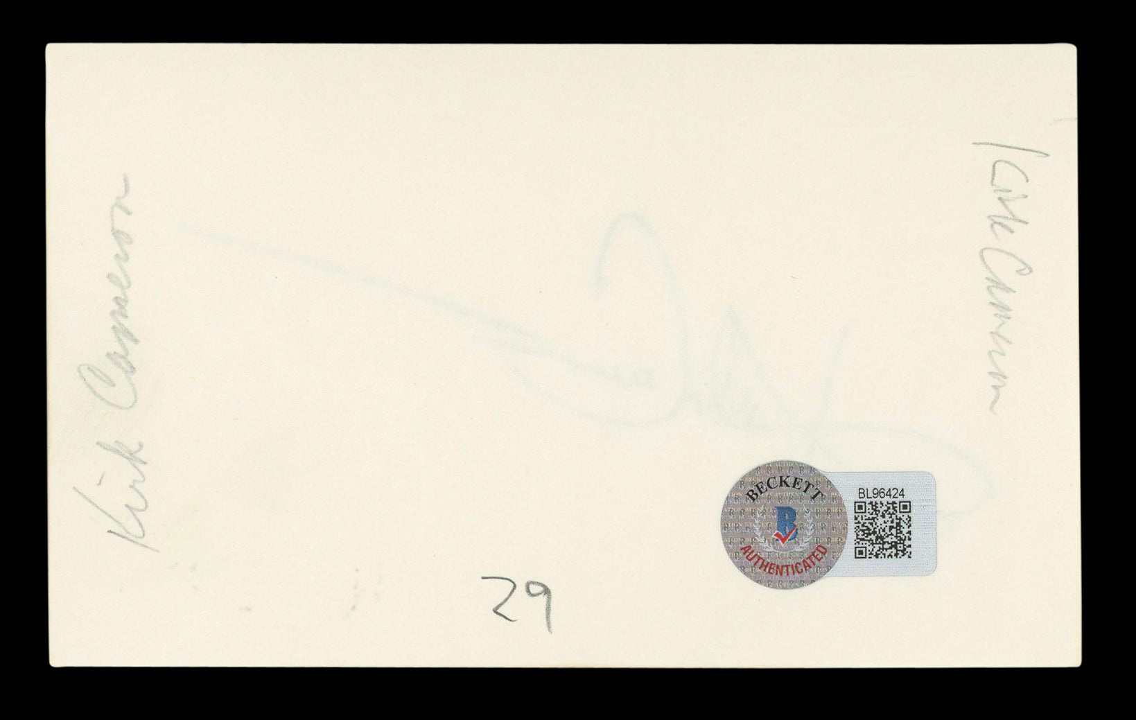 Kirk Cameron Growing Pains Authentic Signed 3x5 Index Card BAS #BL96424