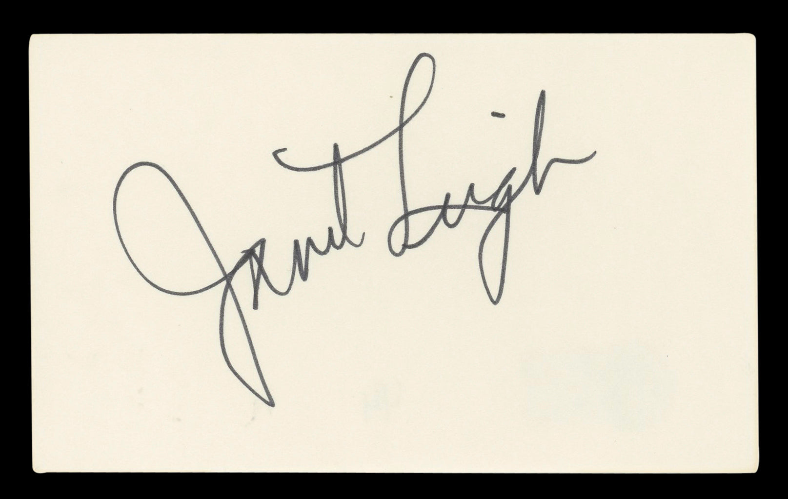 Janet Leigh Psycho Authentic Signed 3x5 Index Card Autographed BAS #BL96425