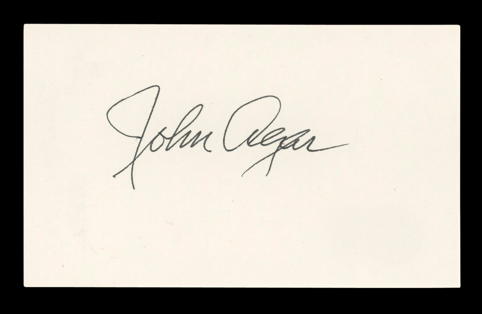 John Agar Miracle Mile Authentic Signed 3x5 Index Card Autographed BAS #AD70162