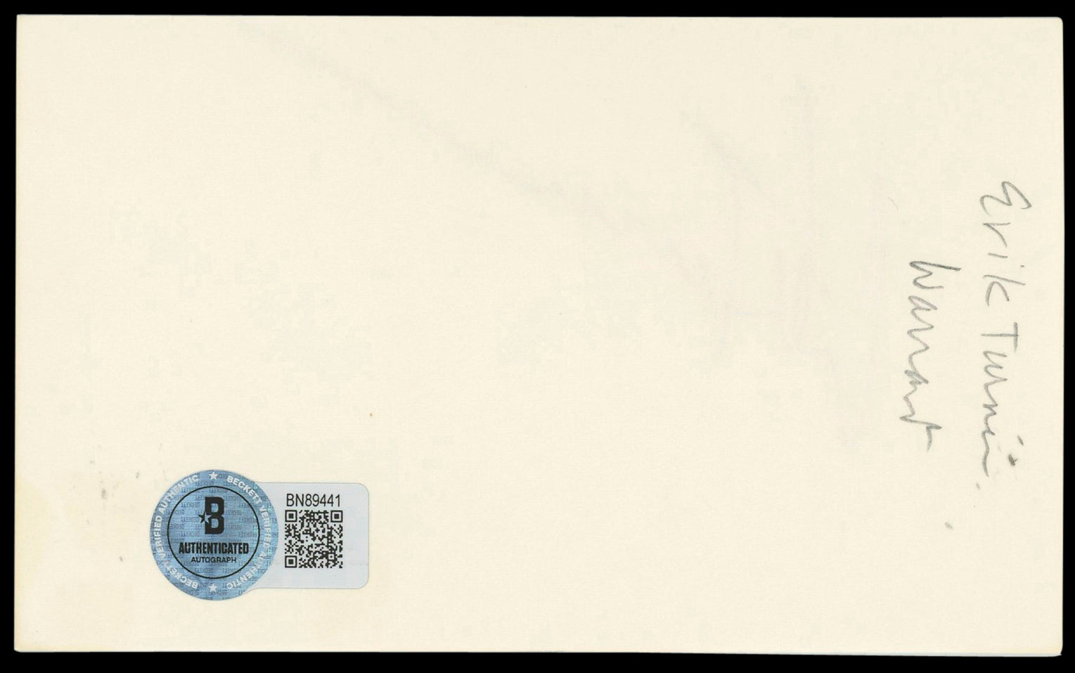 Erik Turner Musician Authentic Signed 3x5 Index Card Autographed BAS #BN89441