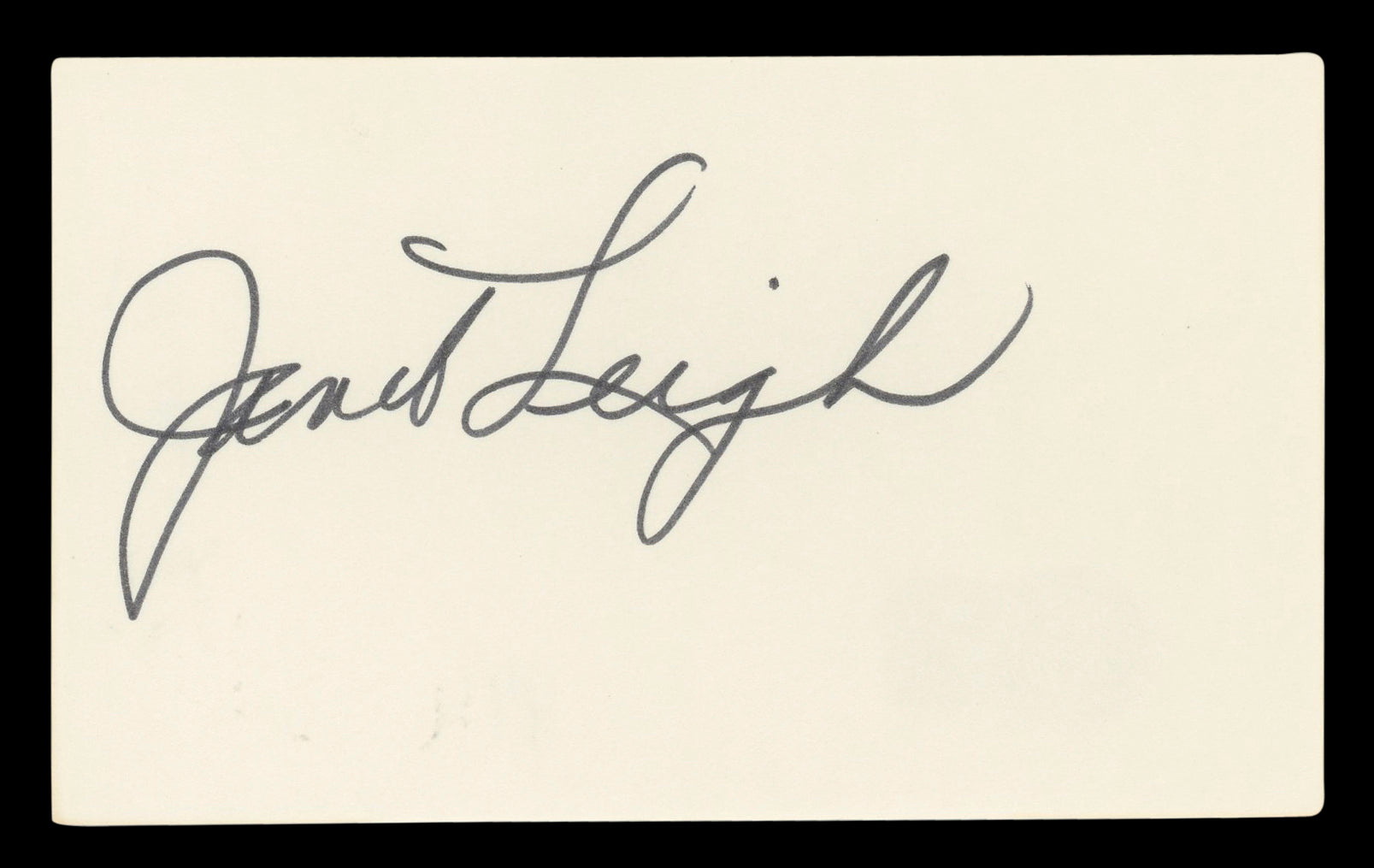 Janet Leigh Psycho Authentic Signed 3x5 Index Card Autographed BAS #BL96427