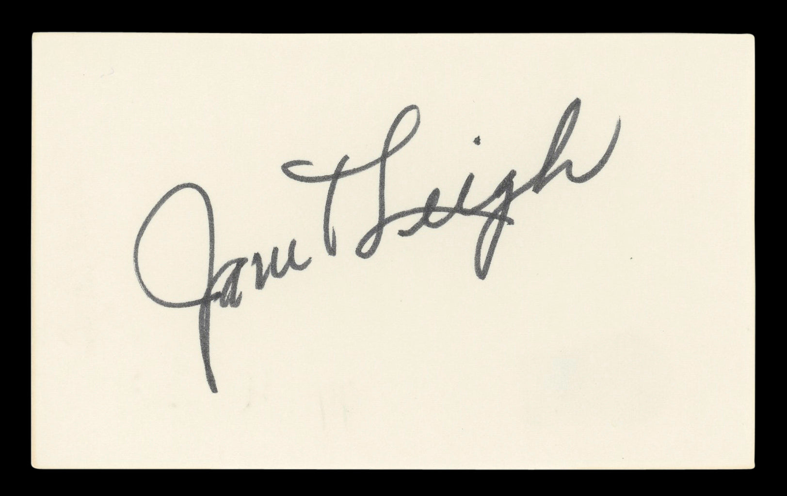 Janet Leigh Psycho Authentic Signed 3x5 Index Card Autographed BAS #BL96428