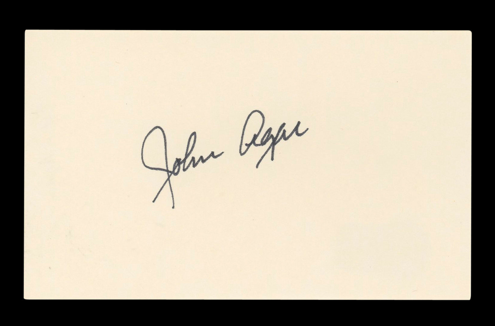 John Agar Miracle Mile Authentic Signed 3x5 Index Card Autographed BAS #AD70165