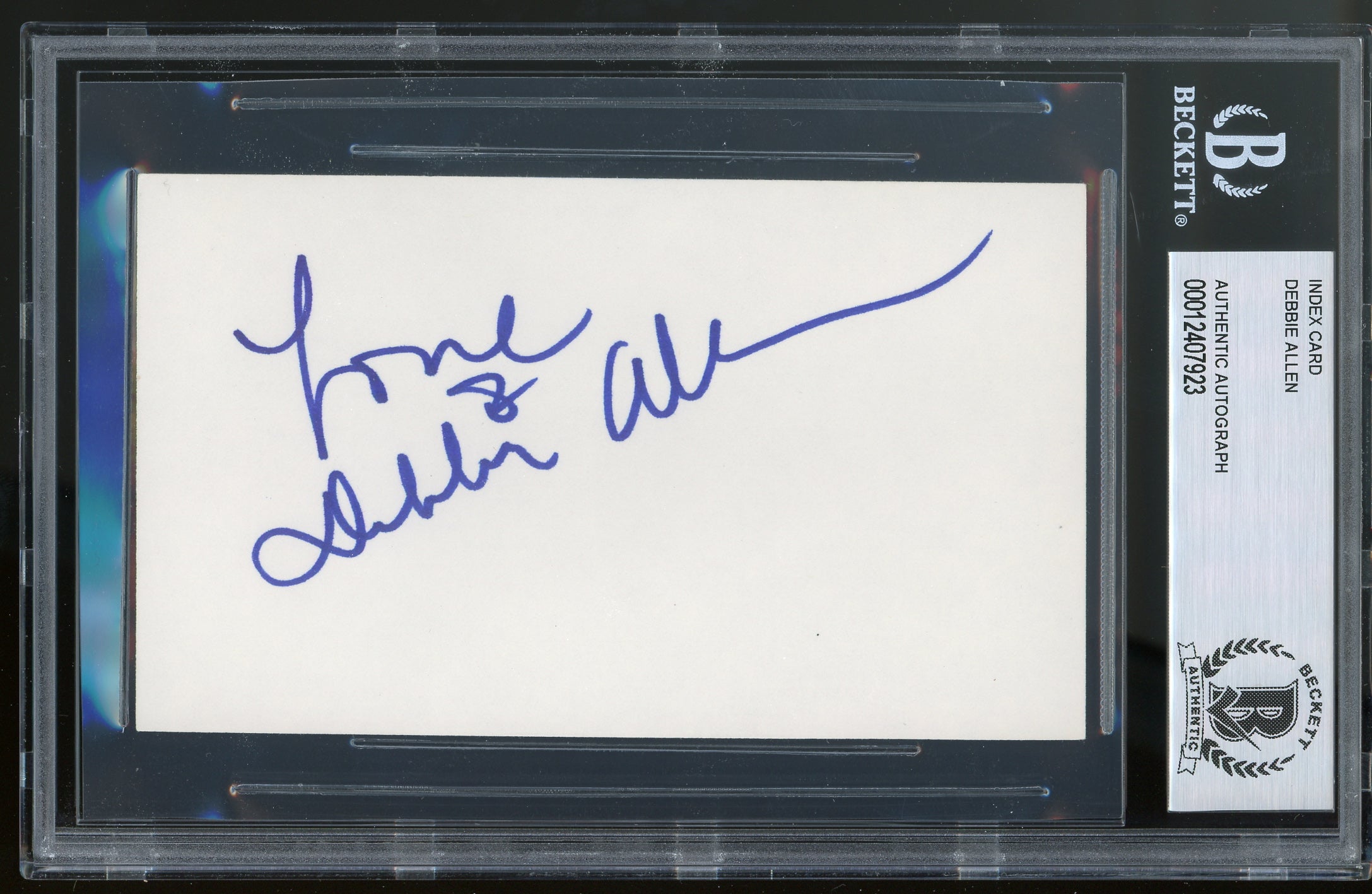 Debbie Allen Grey's Anatomy Authentic Signed 3x5 Index Card Autographed BAS Slab