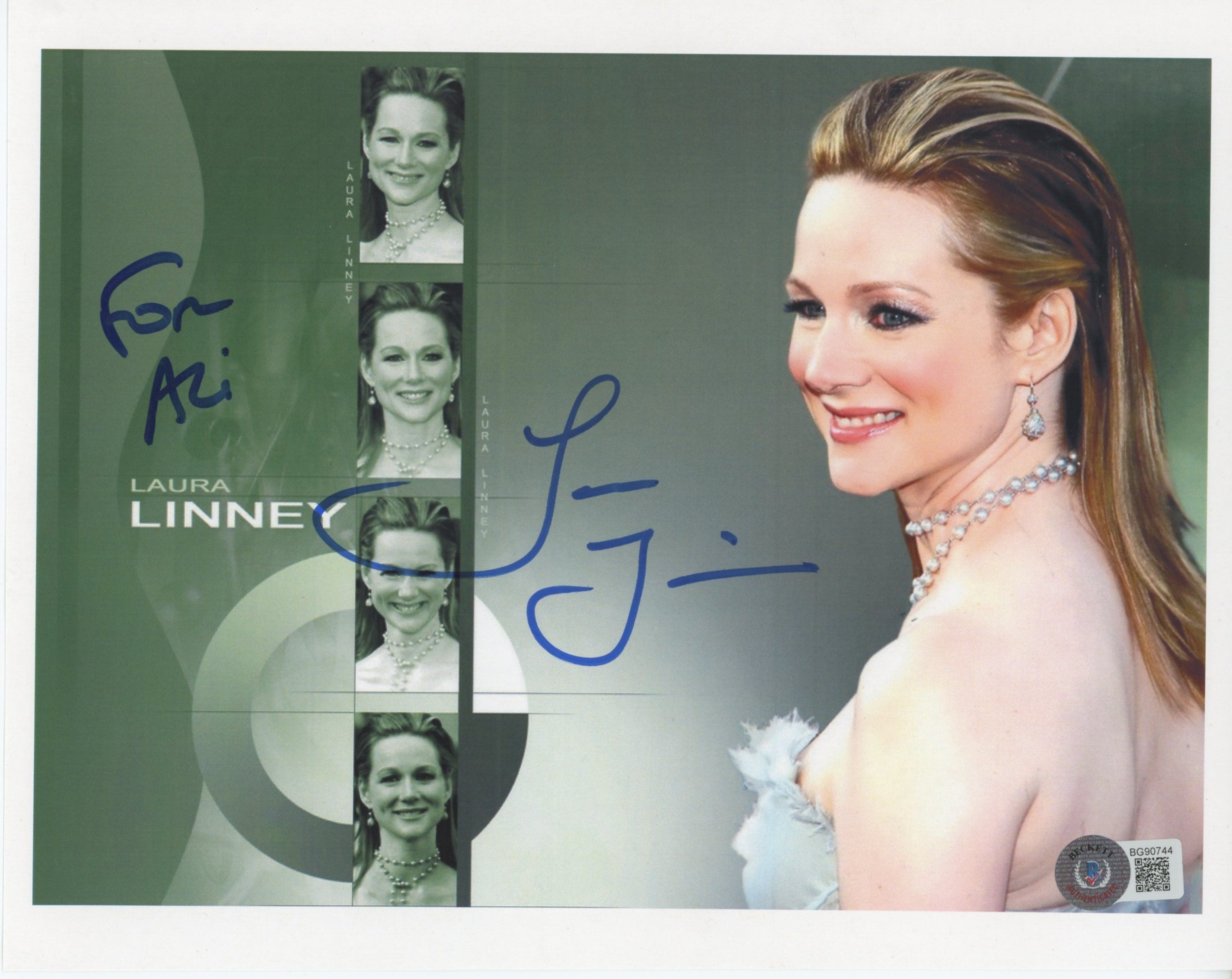 Laura Linney Ozark "For Ali" Authentic Signed 8x10 Photo BAS #BG90744