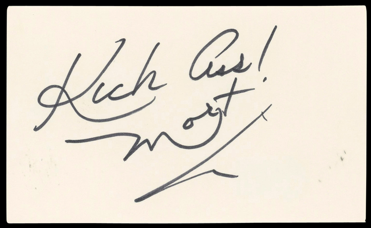 Morton Downey Jr. The Morton Downey Jr. Show Signed 3x5 Index Card BAS #BN89445