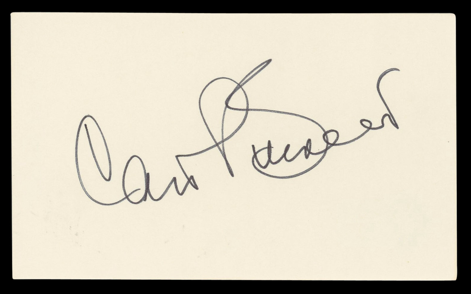 Carol Burnett Authentic Signed 3x5 Index Card Autographed BAS #BL98492