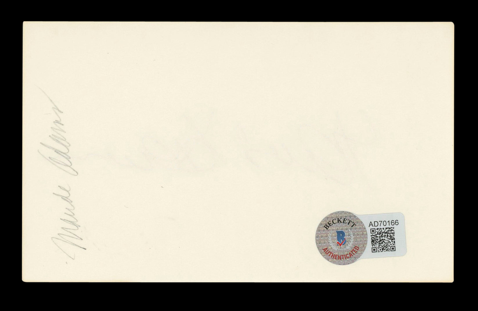 Maude Adams The Man with the Golden Gun Signed 3x5 Index Card BAS #AD70166