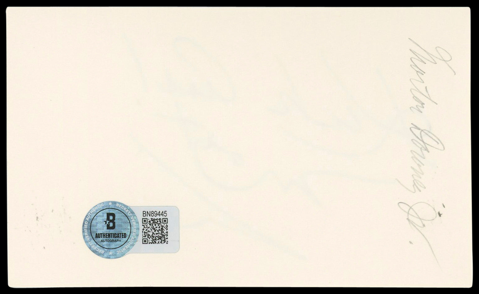 Morton Downey Jr. The Morton Downey Jr. Show Signed 3x5 Index Card BAS #BN89445
