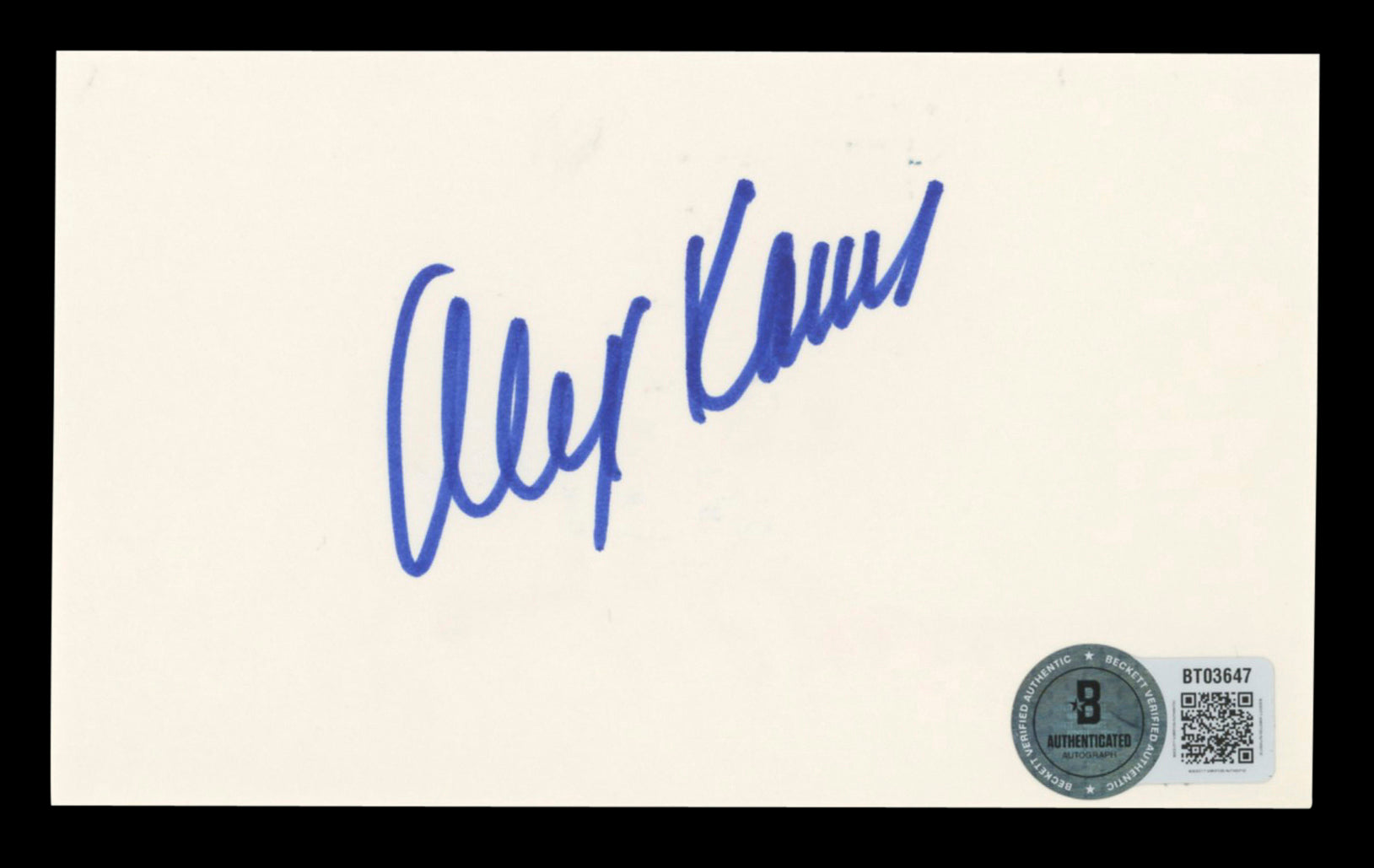 Lions Alex Karras Authentic Signed 3x5 Index Card Autographed BAS #BT03647
