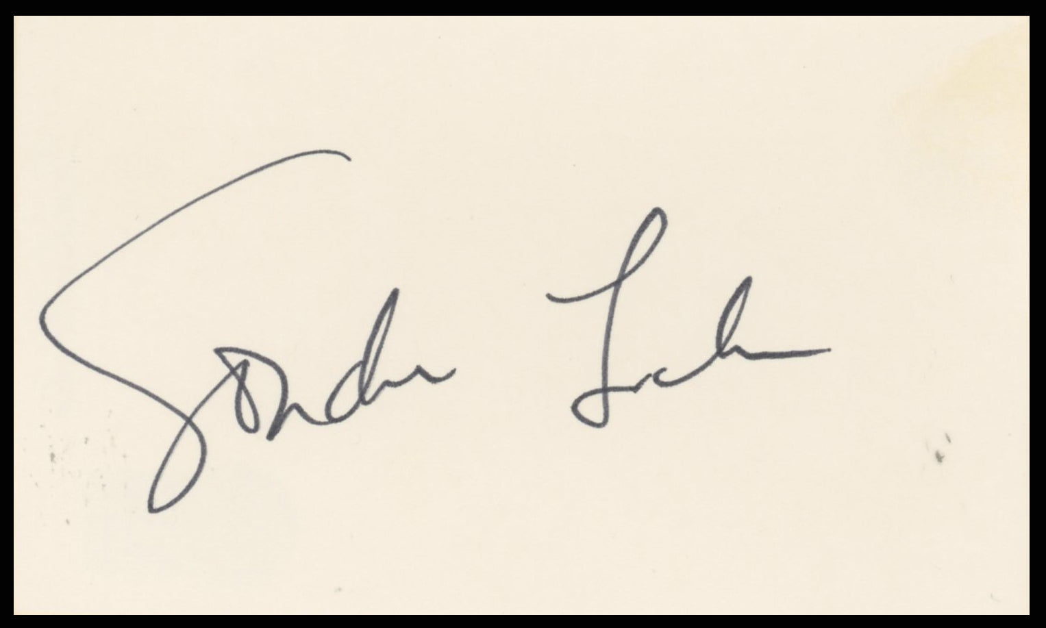 Sondra Locke Willard Authentic Signed 3x5 Index Card Autographed BAS #BR26809