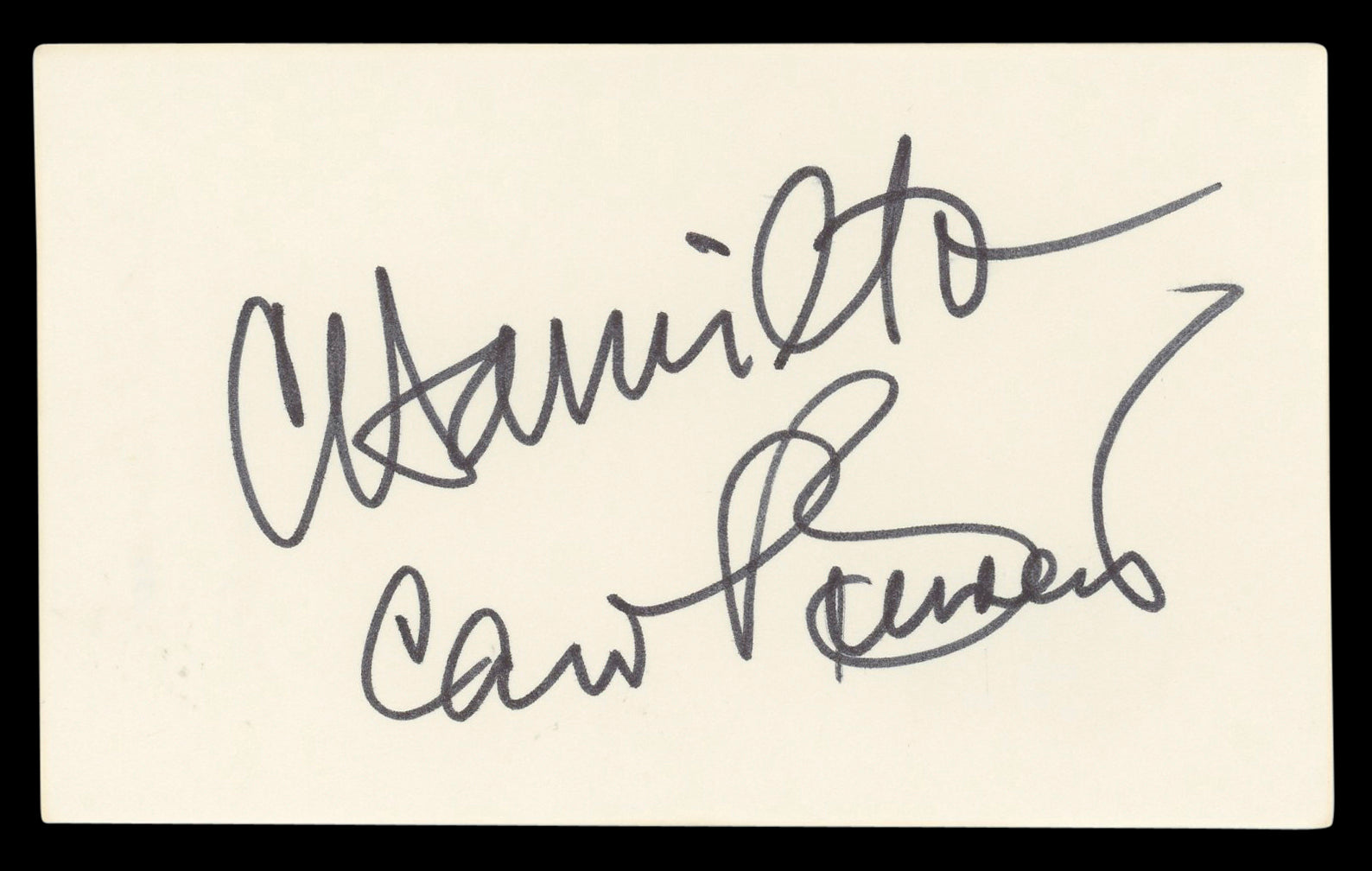 Carol Burnett & Carrie Hamilton Authentic Signed 3x5 Index Card BAS #BL98491