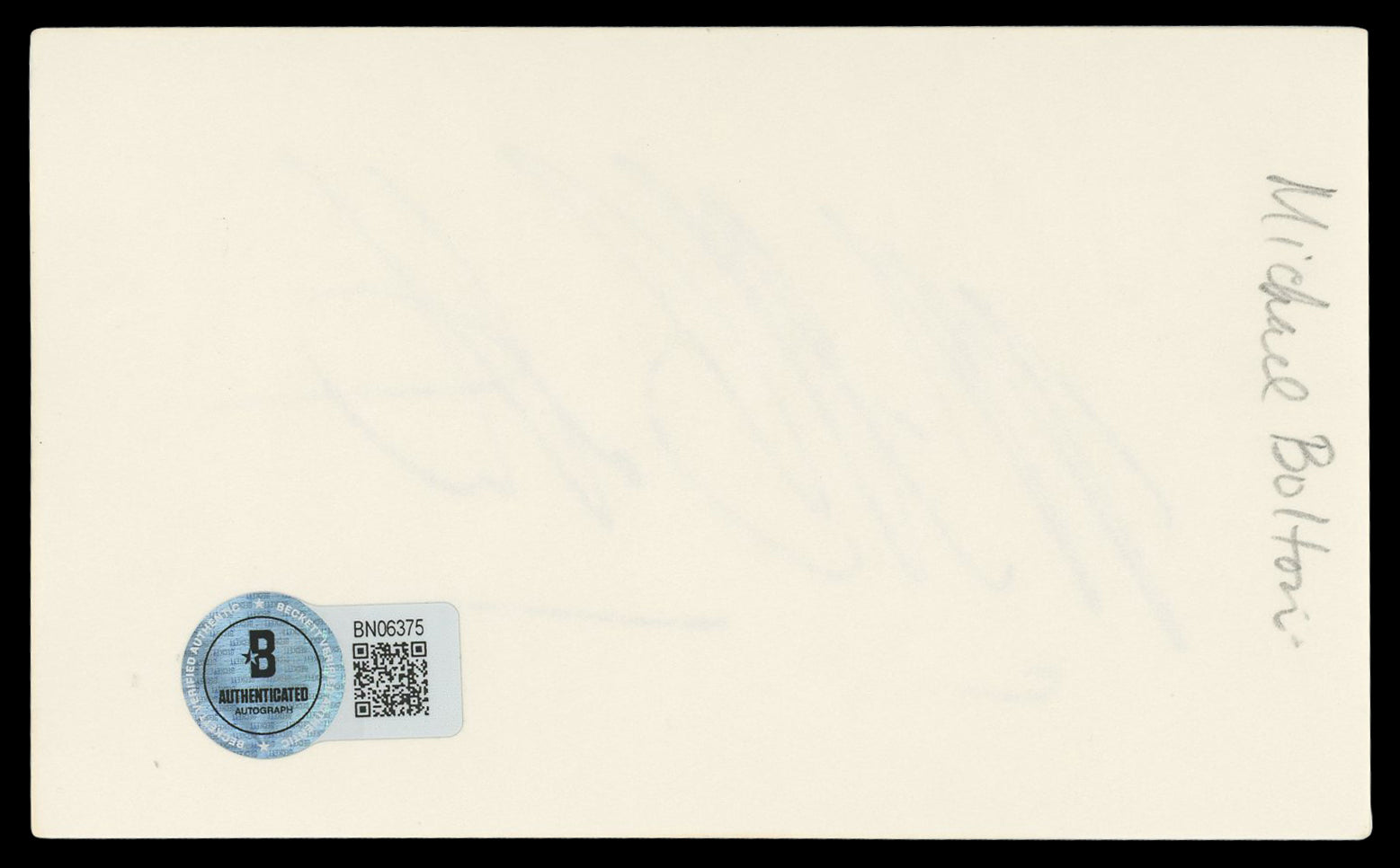 Michael Bolton Musician Authentic Signed 3x5 Index Card BAS #BN06375