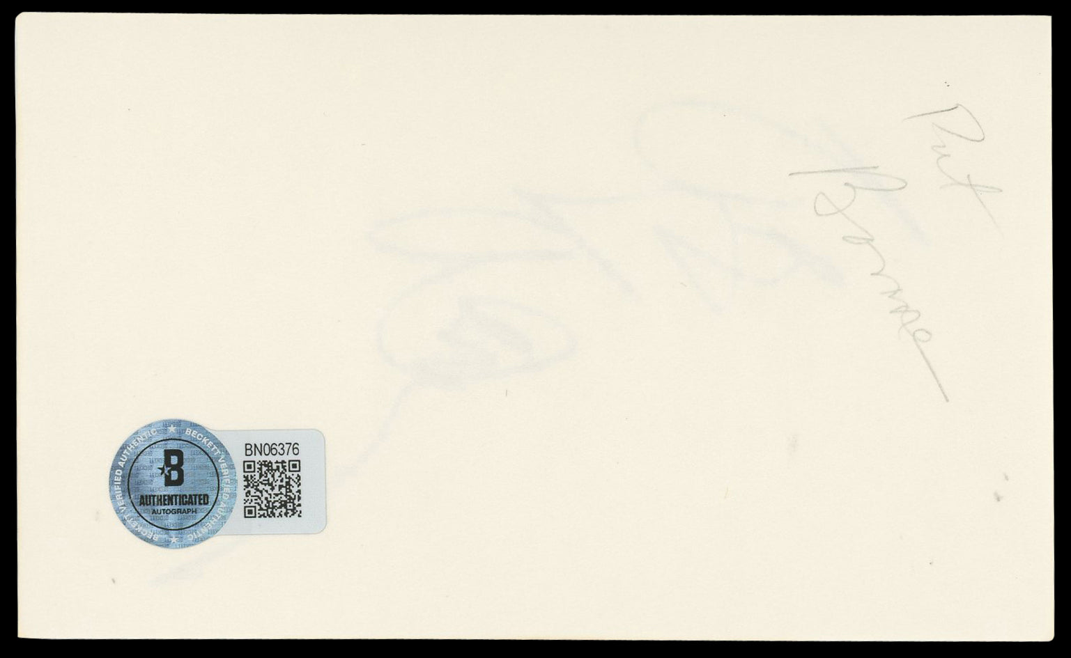 Pat Boone Journey to the Center of the Earth Signed 3x5 Index Card BAS #BN06376