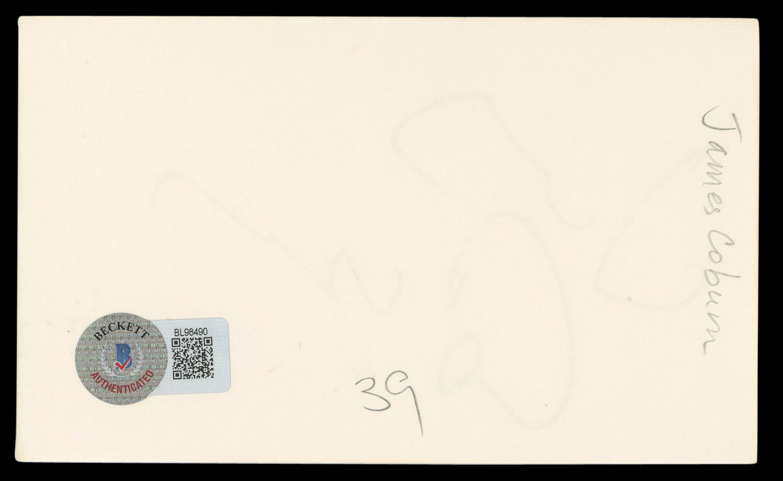 James Coburn The Magnificent Seven Authentic Signed 3x5 Index Card BAS #BL98490