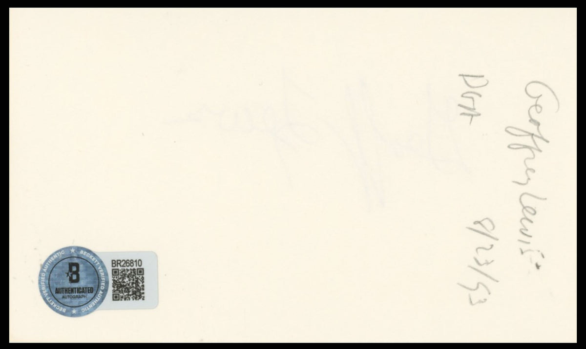 Geoffrey Lewis Gunsmoke Authentic Signed 3x5 Index Card Autographed BAS #BR26810