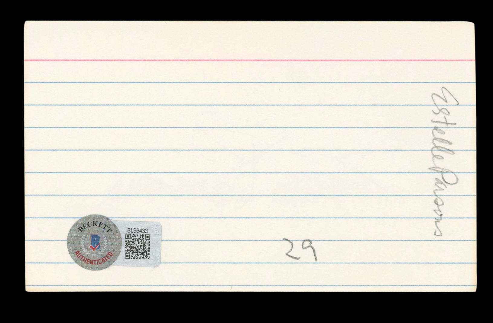 Estelle Parsons Bonnie and Clyde Authentic Signed 3x5 Index Card BAS #BL96433