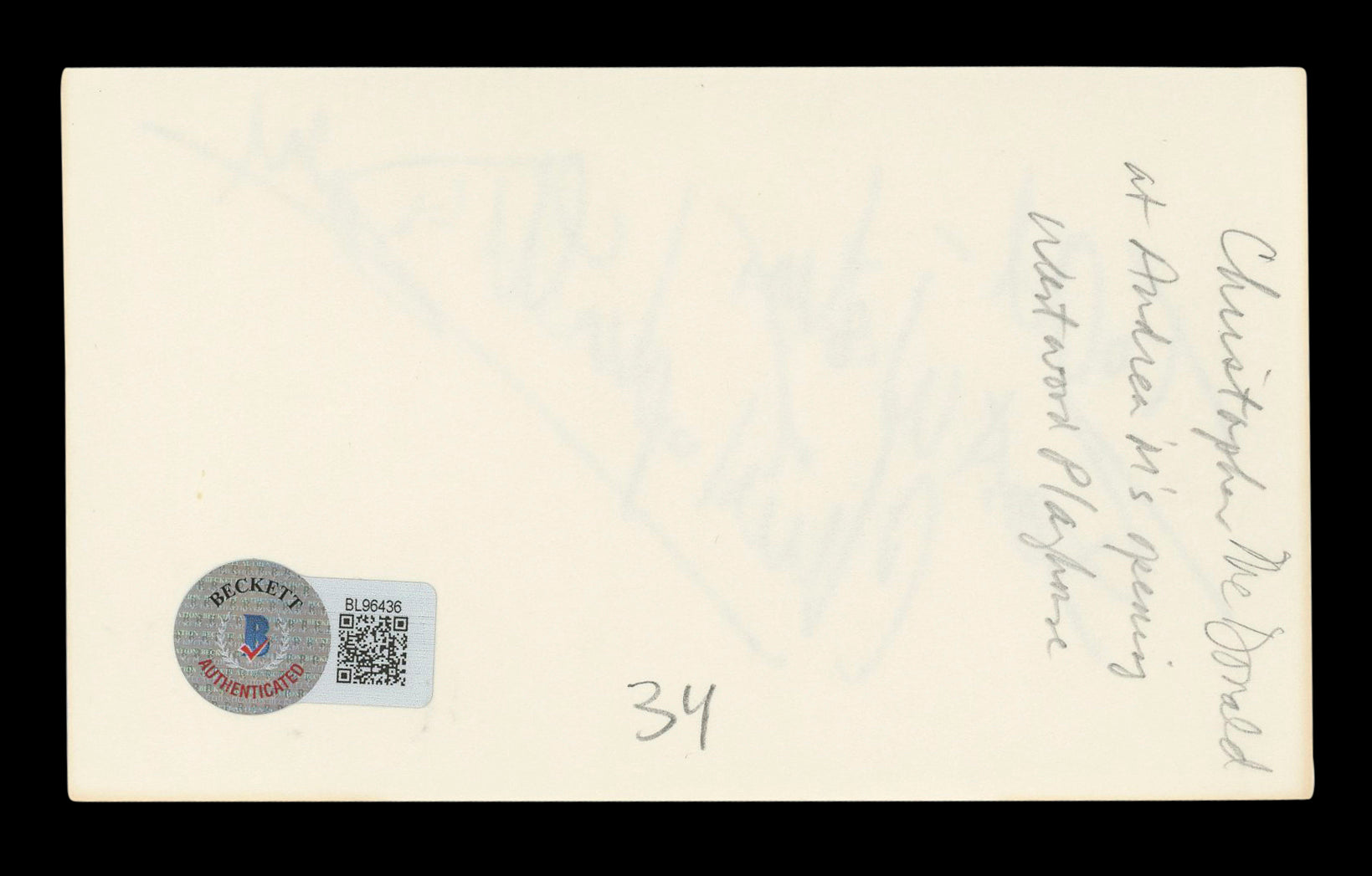 Christopher McDonald Thelma & Louise "To Al" Signed 3x5 Index Card BAS #BL96436