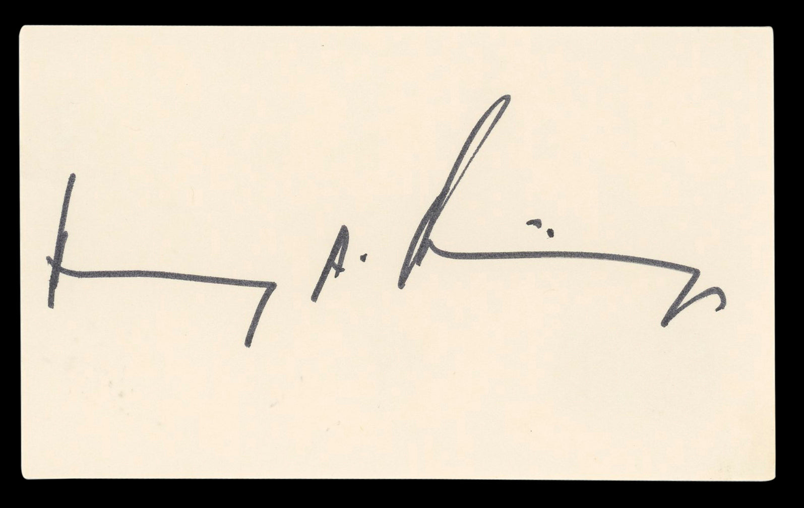 Henry Kissinger Authentic Signed 3x5 Index Card Autographed BAS #BL98487