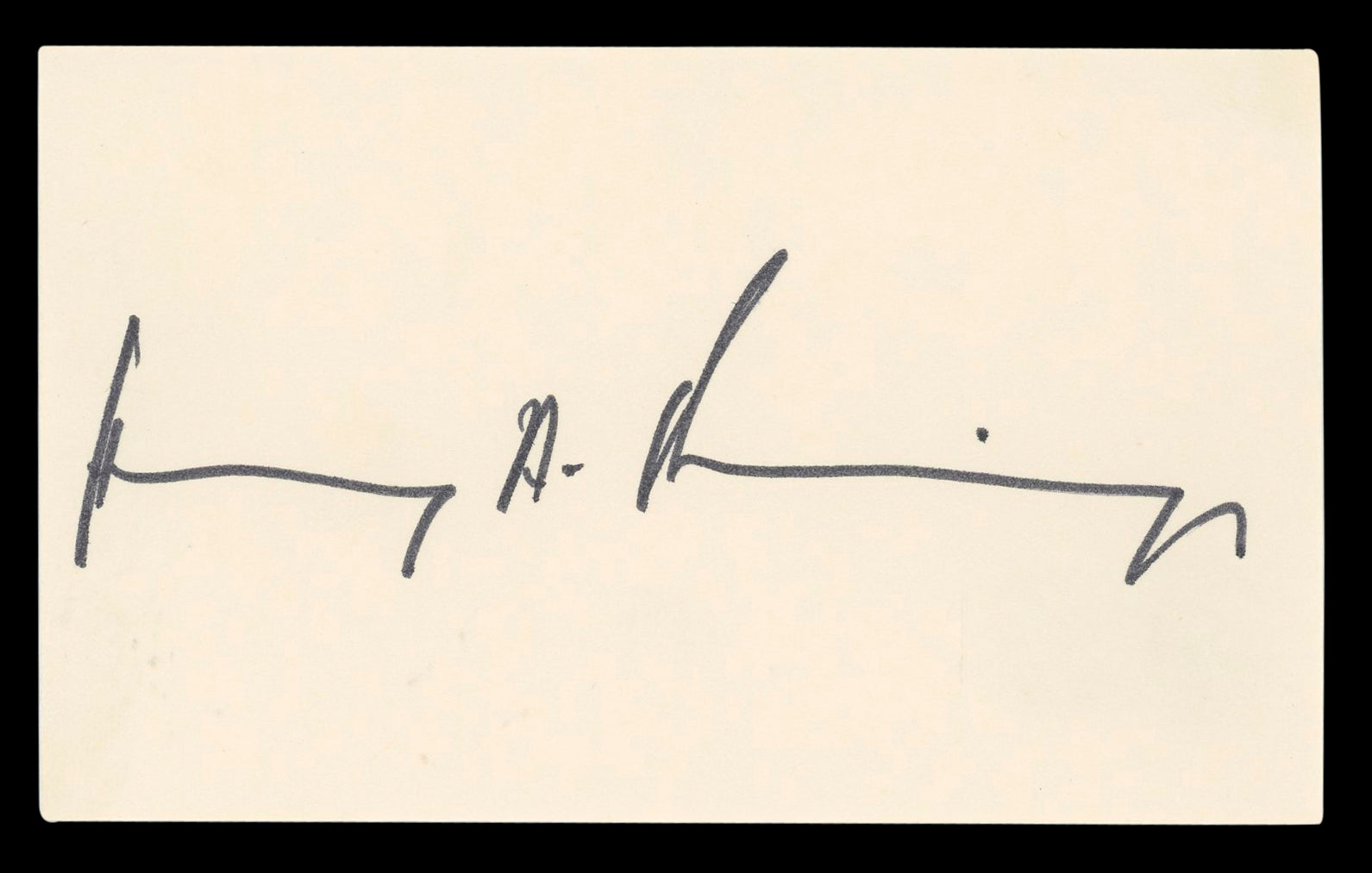 Henry Kissinger Authentic Signed 3x5 Index Card Autographed BAS #BL98486