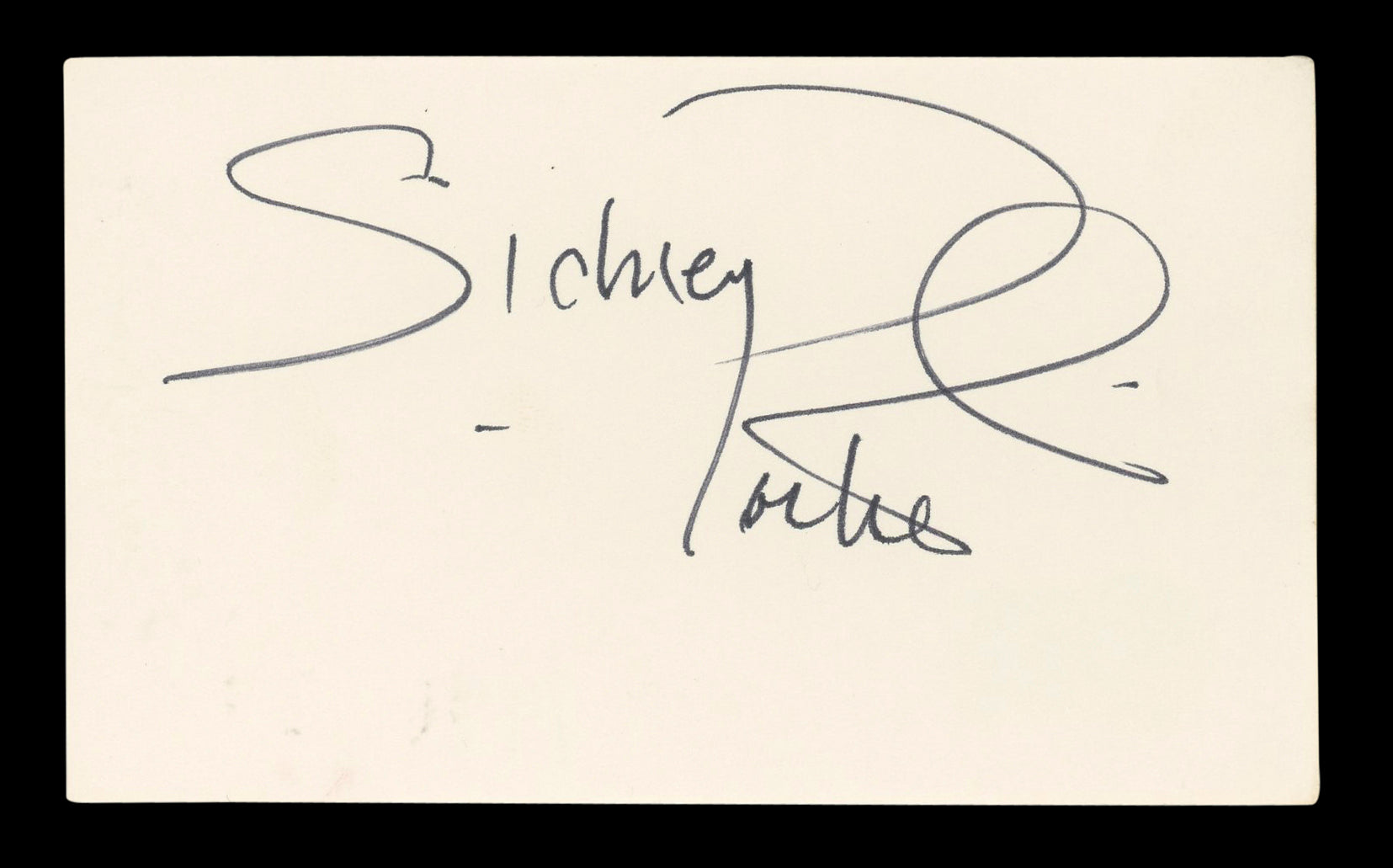 Sidney Poitier In The Heat of the Night Signed 3x5 Index Card BAS #BL96438