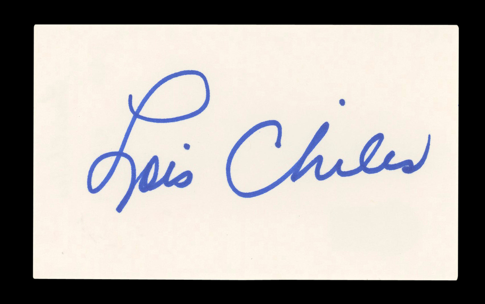Lois Chiles Moonraker Authentic Signed 3x5 Index Card Autographed BAS #AD70175