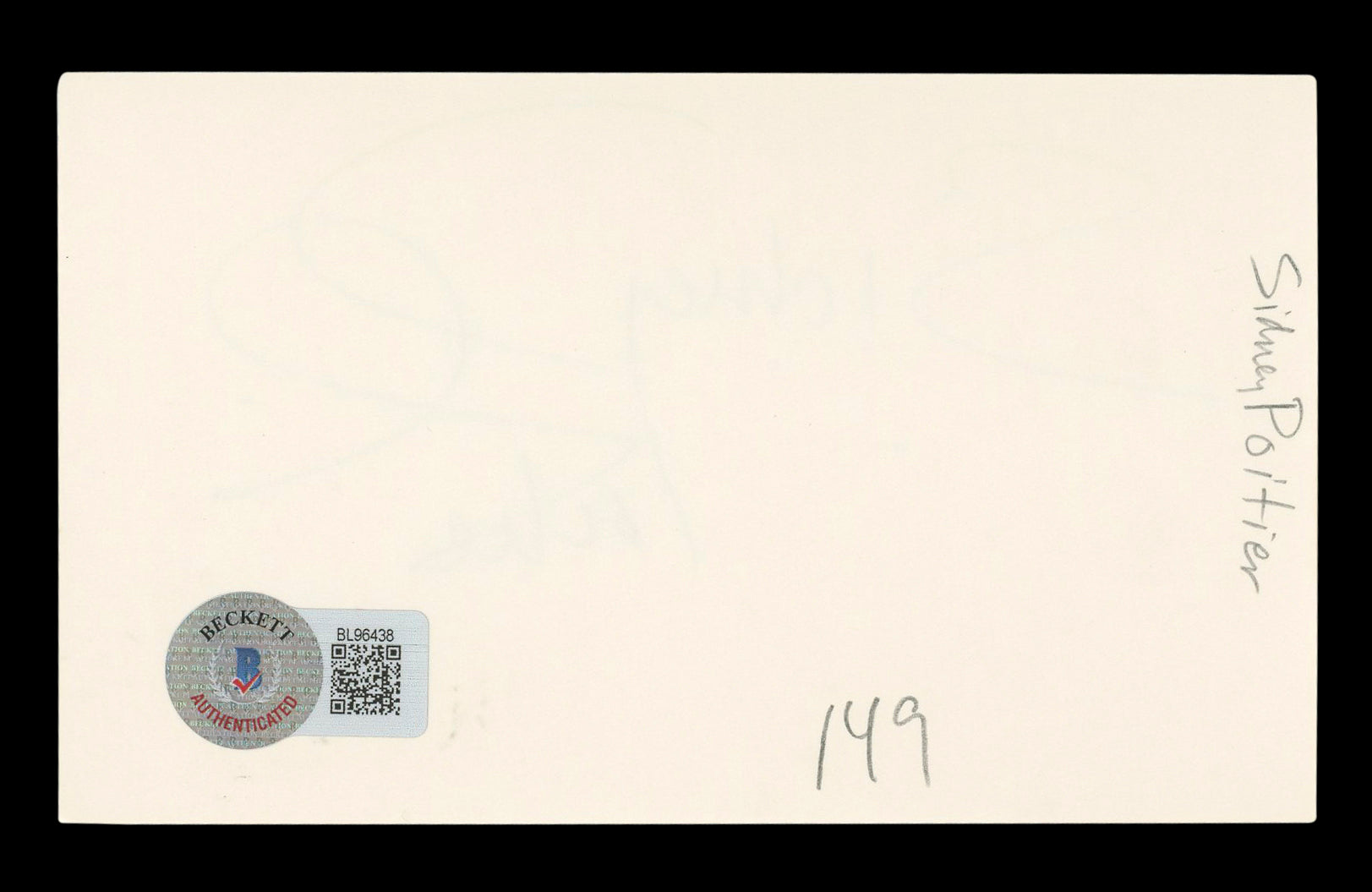 Sidney Poitier In The Heat of the Night Signed 3x5 Index Card BAS #BL96438