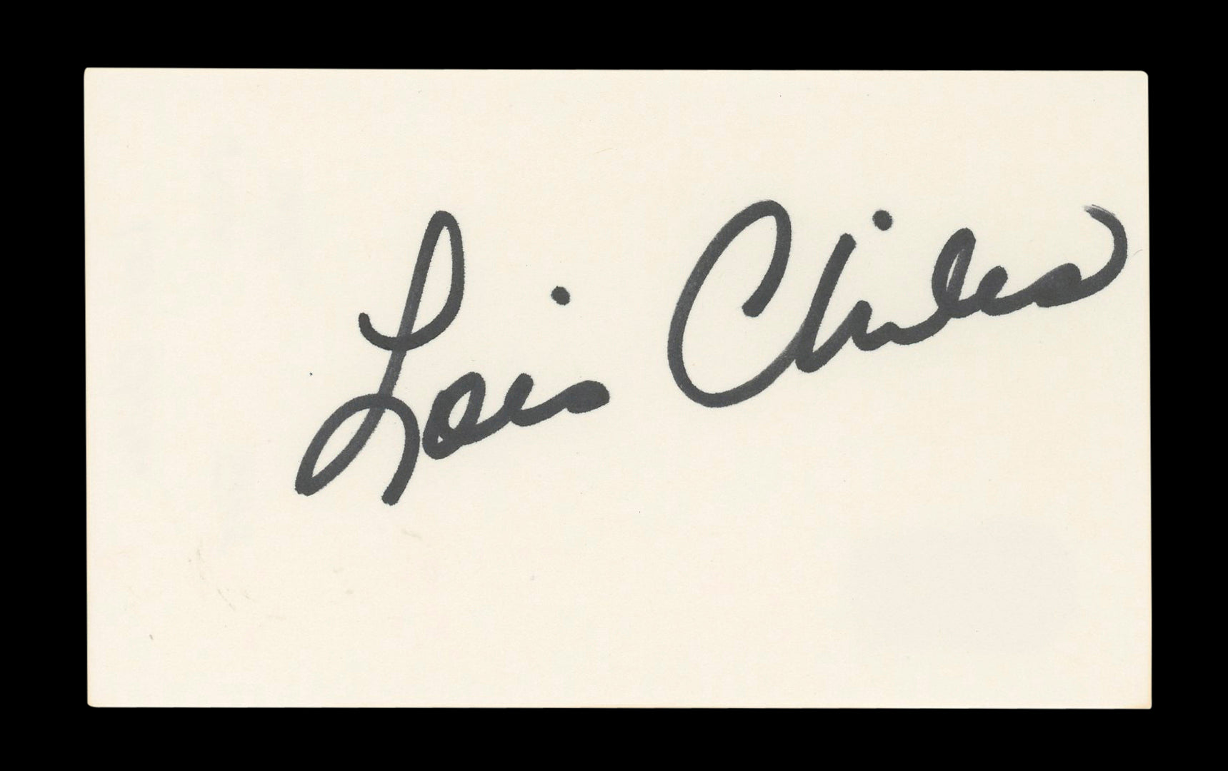 Lois Chiles Moonraker Authentic Signed 3x5 Index Card Autographed BAS #AD70176