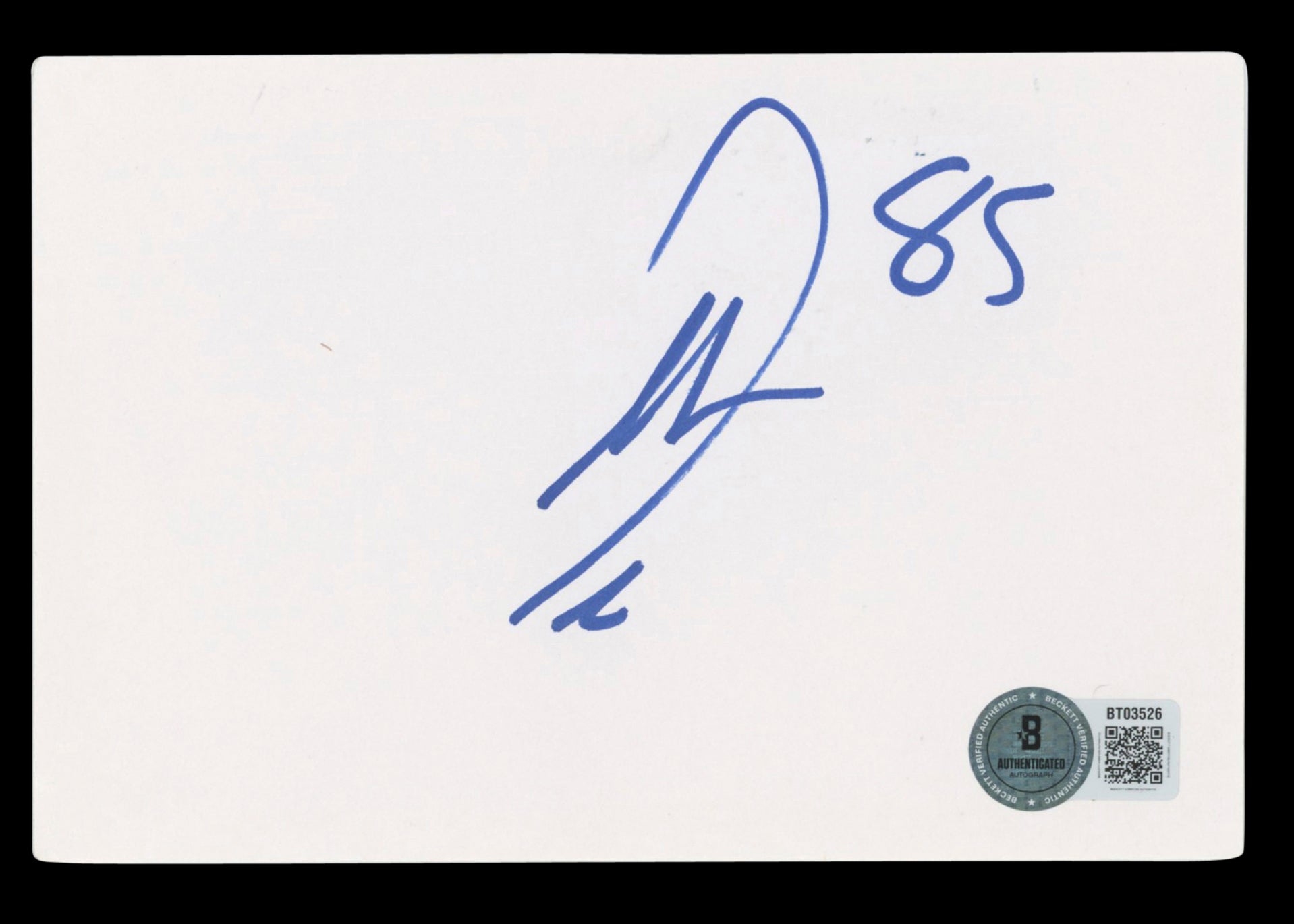 Chargers Antonio Gates "85" Authentic Signed 3x5 Index Card BAS #BT03526