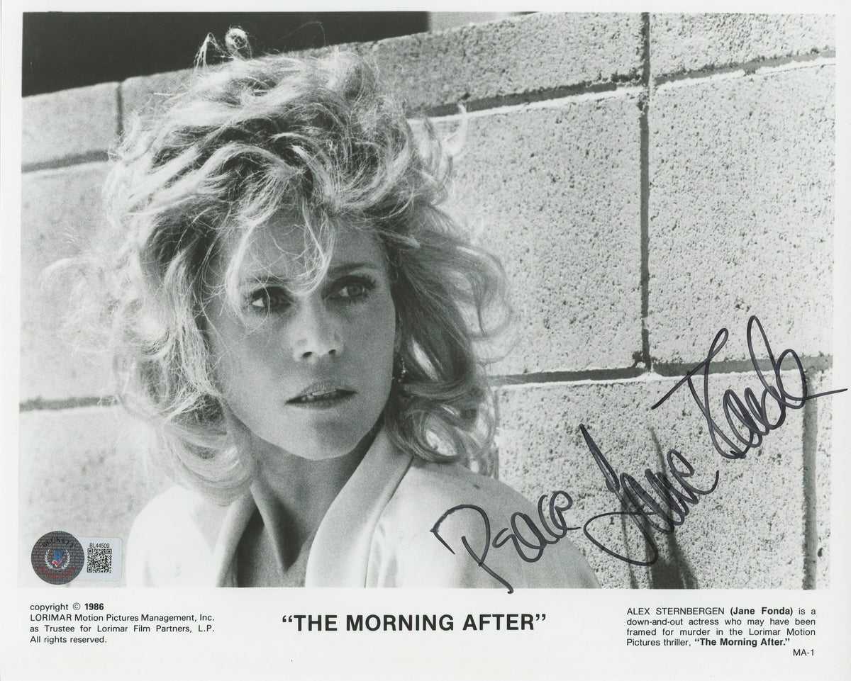 Jane Fonda The Morning After "Peace" Authentic Signed 8x10 Photo BAS #BL44509