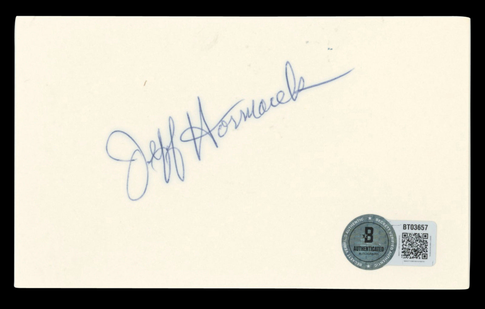 Suns Jeff Hornacek Authentic Signed 3x5 Index Card Autographed BAS #BT03657