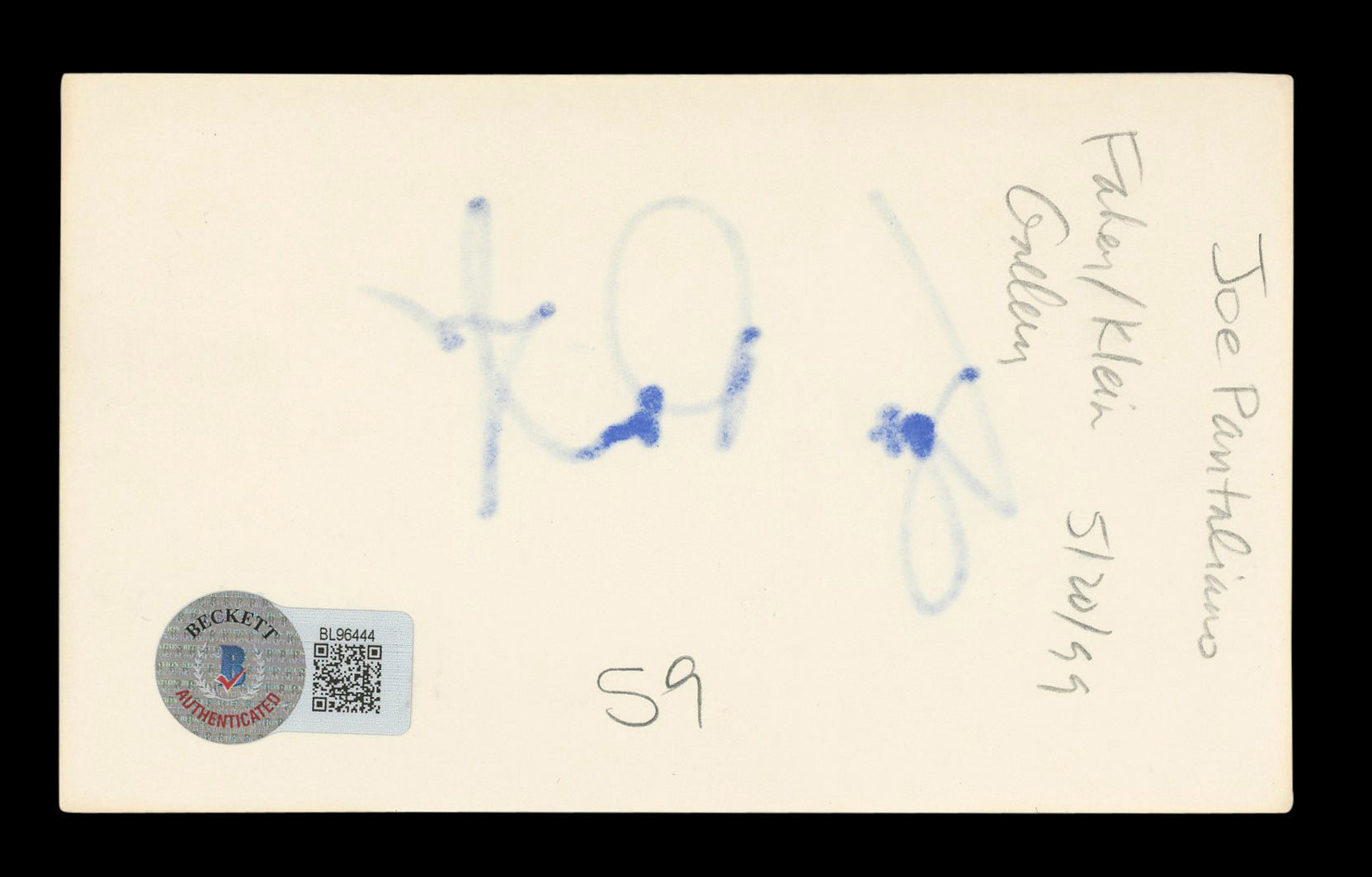 Joe Pantoliano The Sopranos Authentic Signed 3x5 Index Card BAS #BL96444