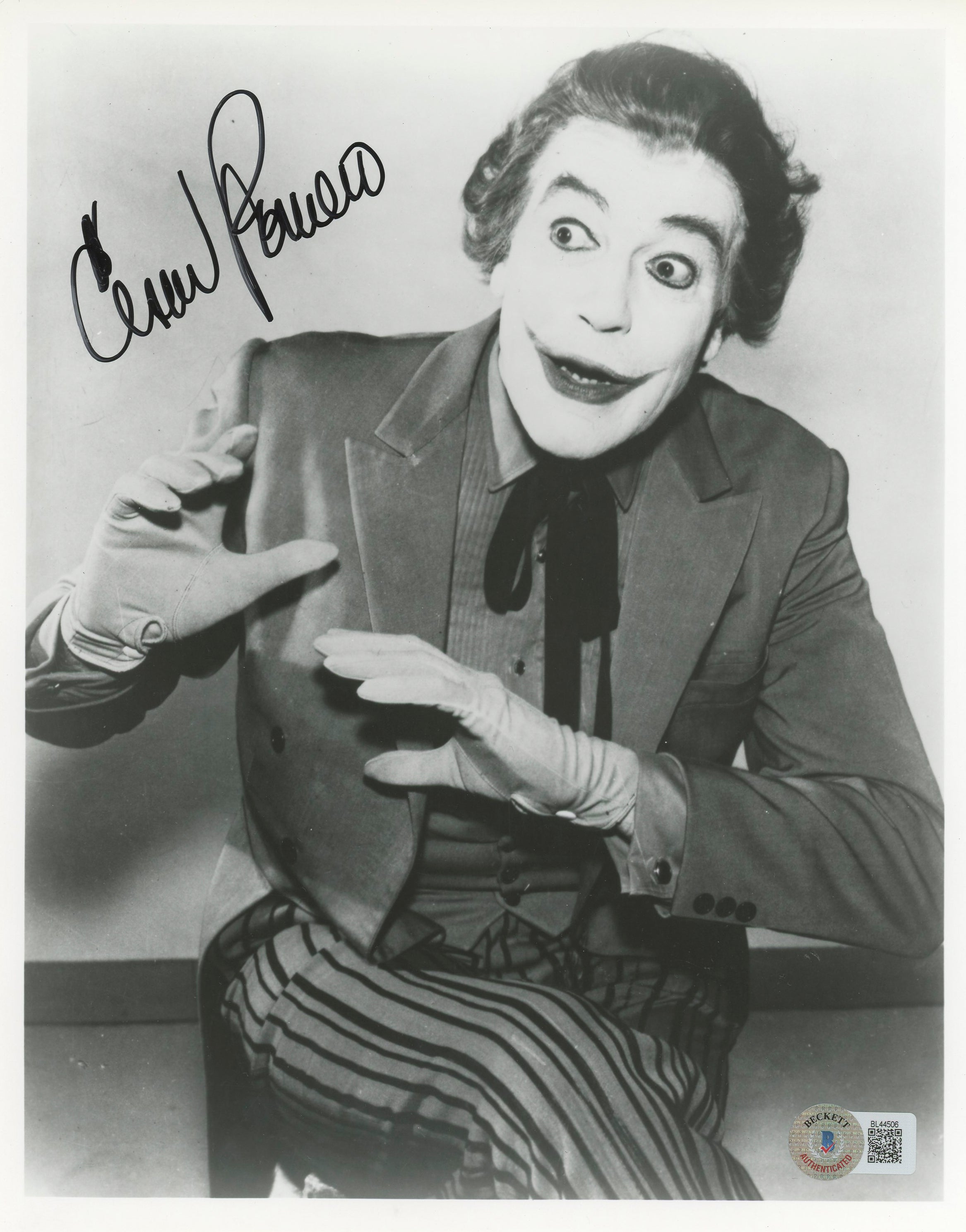 Cesar Romero Joker Batman Authentic Signed 8x10 Photo Autographed BAS #BL44506