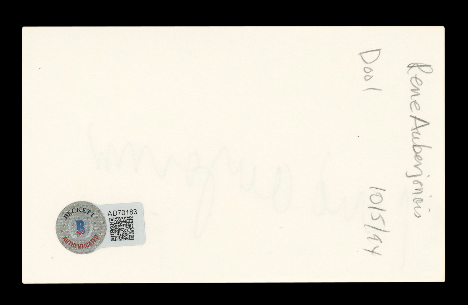 René Auberjonois Star Trek Signed 3x5 Index Card Autographed BAS #AD70183