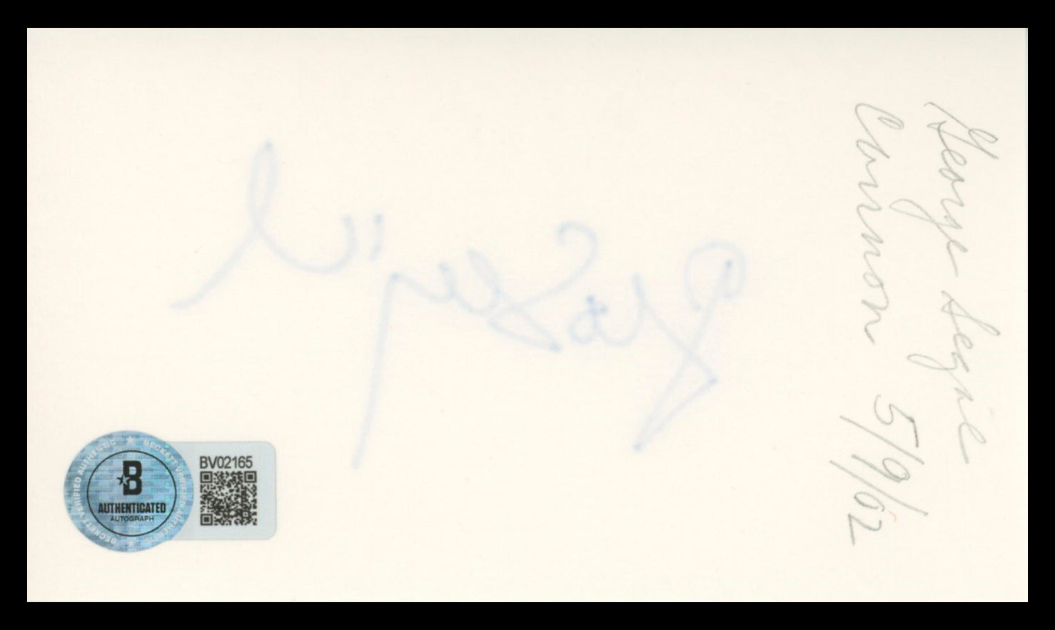 George Segal The Goldbergs Authentic Signed 3x5 Index Card BAS #BV02165