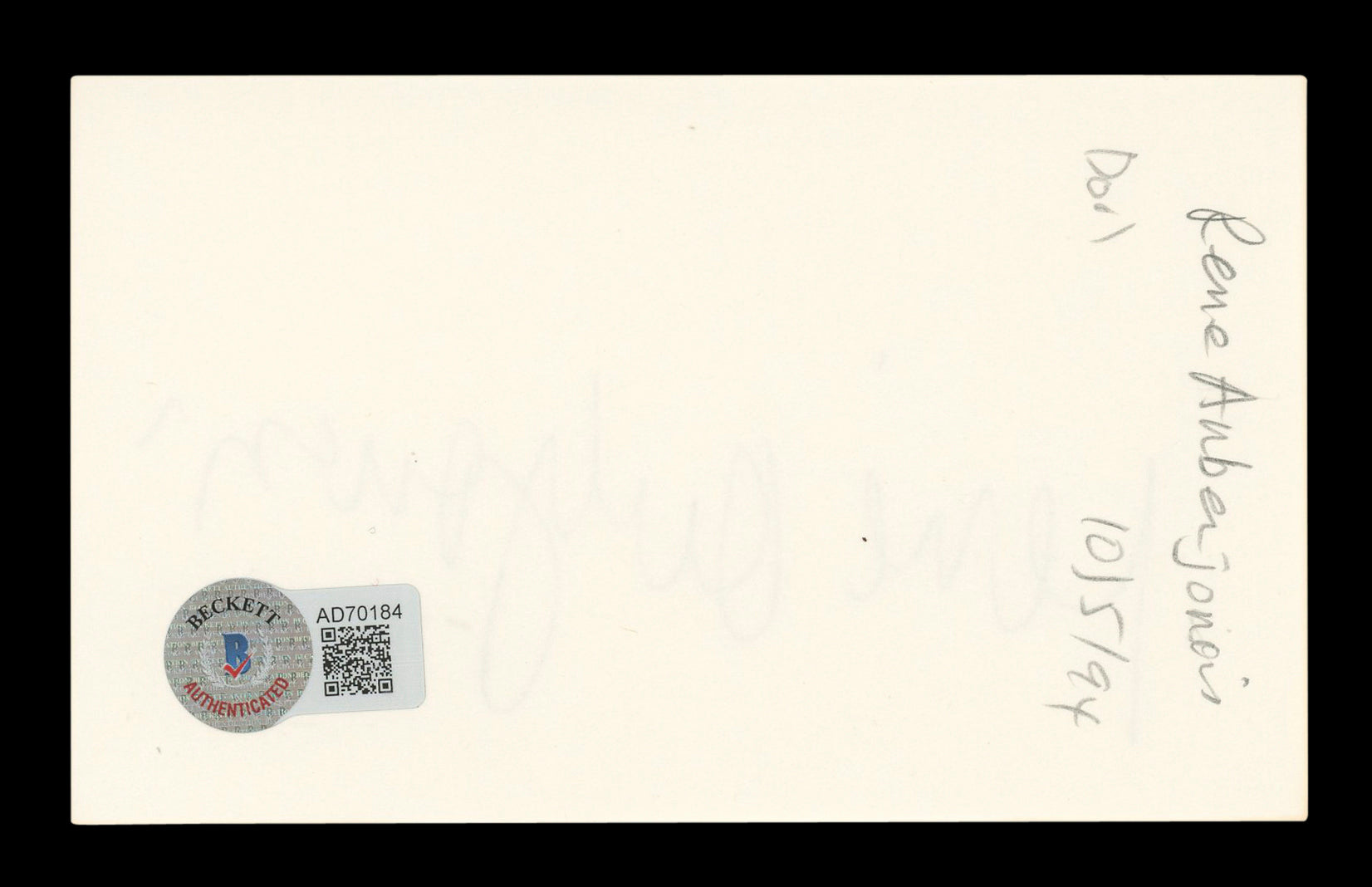 René Auberjonois Star Trek Signed 3x5 Index Card Autographed BAS #AD70184