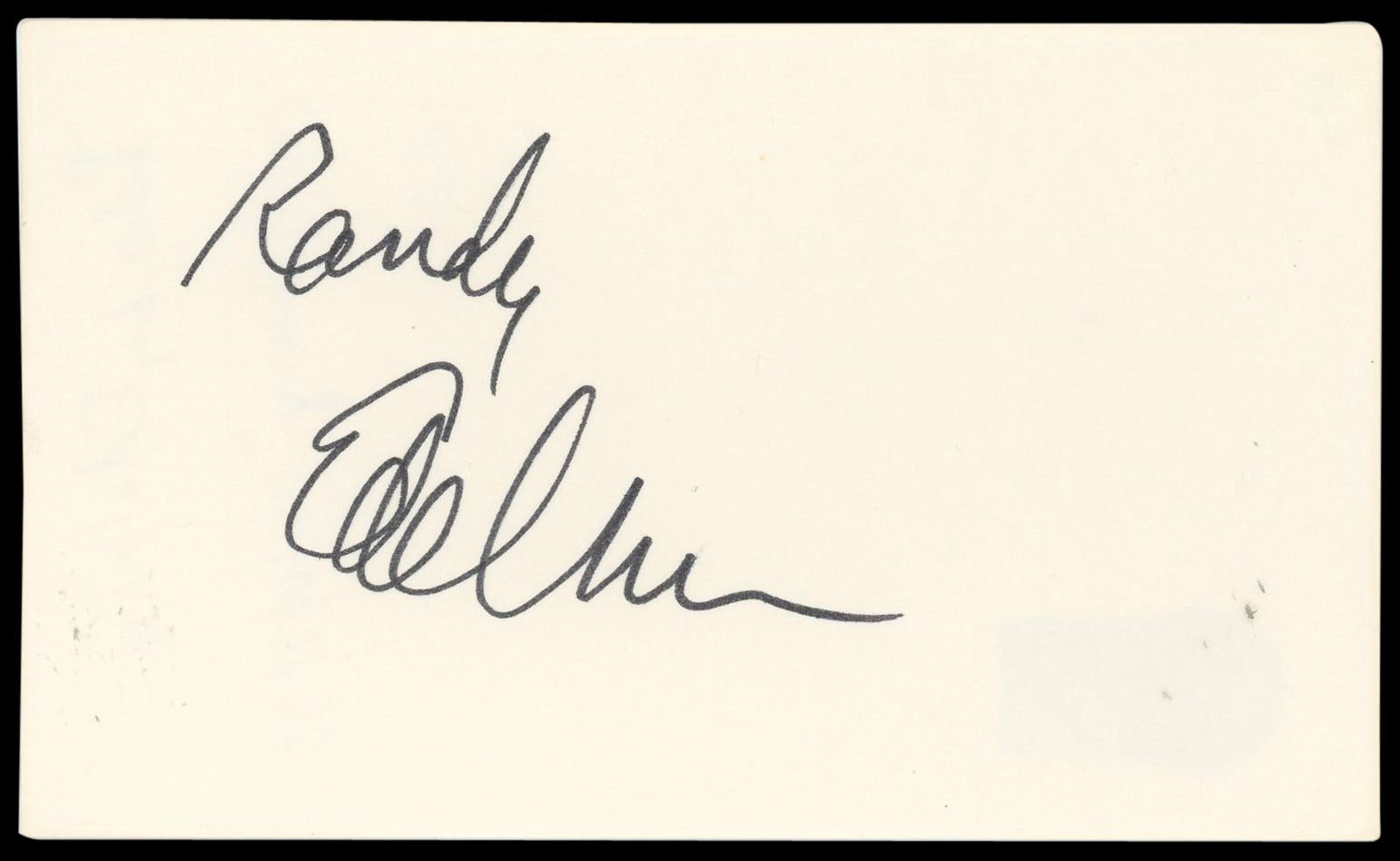 Randy Edelman The Last of the Mohicans Signed 3x5 Index Card BAS #BN89185