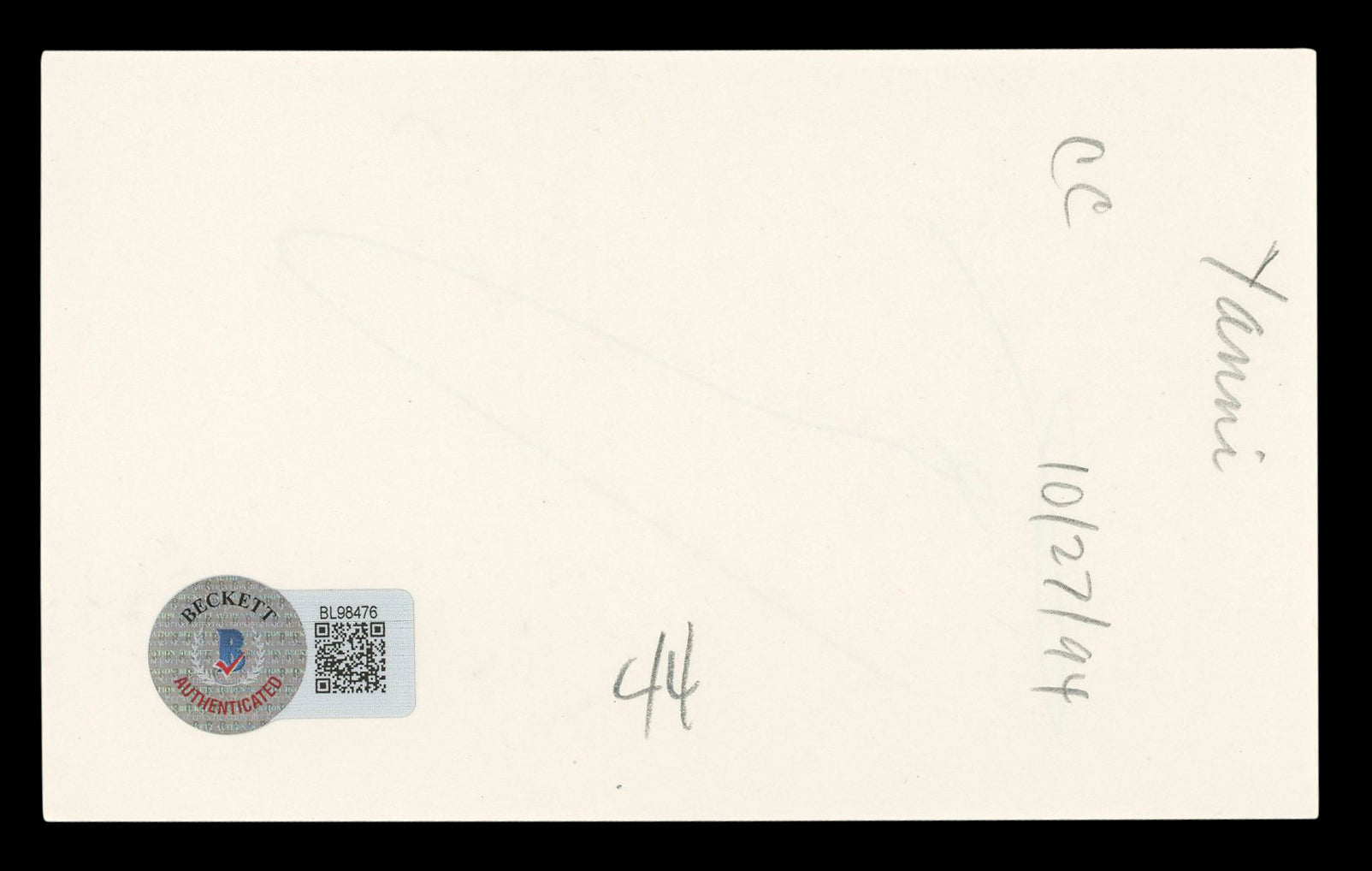 Yanni Musician Authentic Signed 3x5 Index Card Autographed BAS #BL98476