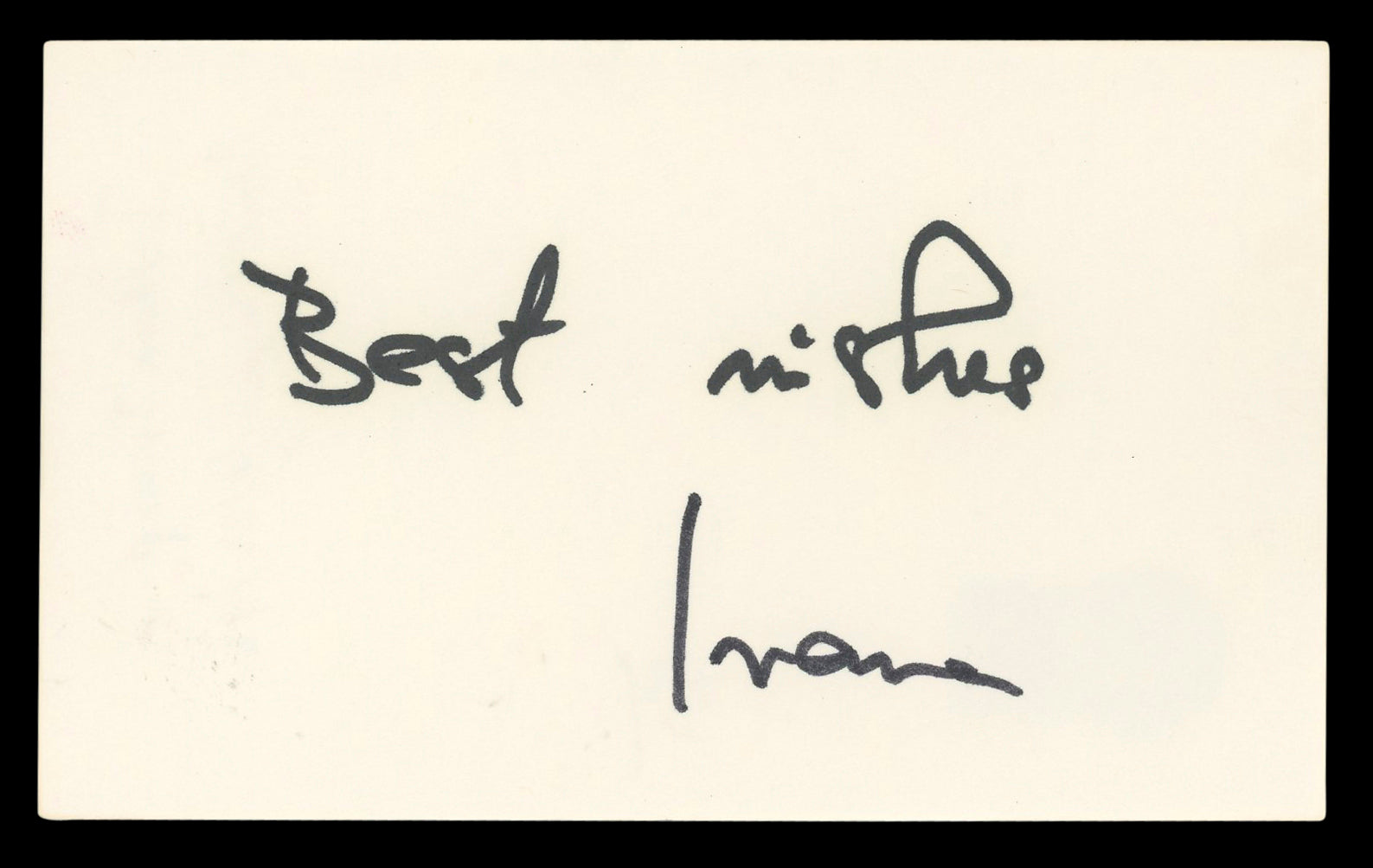 Ivana Trump Best Wishes Authentic Signed 3x5 Index Card Autographed BAS #BL98475
