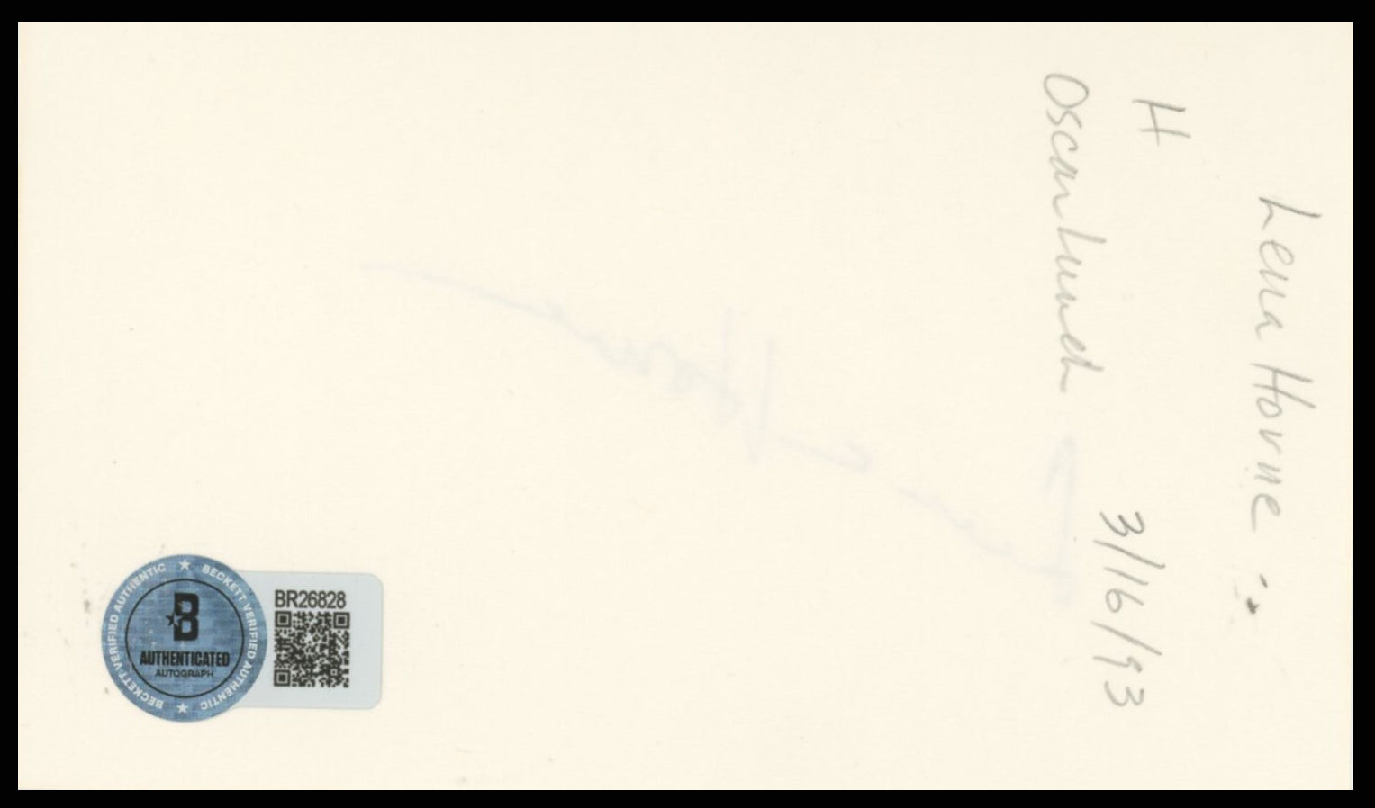 Lena Horne Panama Hattie Authentic Signed 3x5 Index Card BAS #BR26828