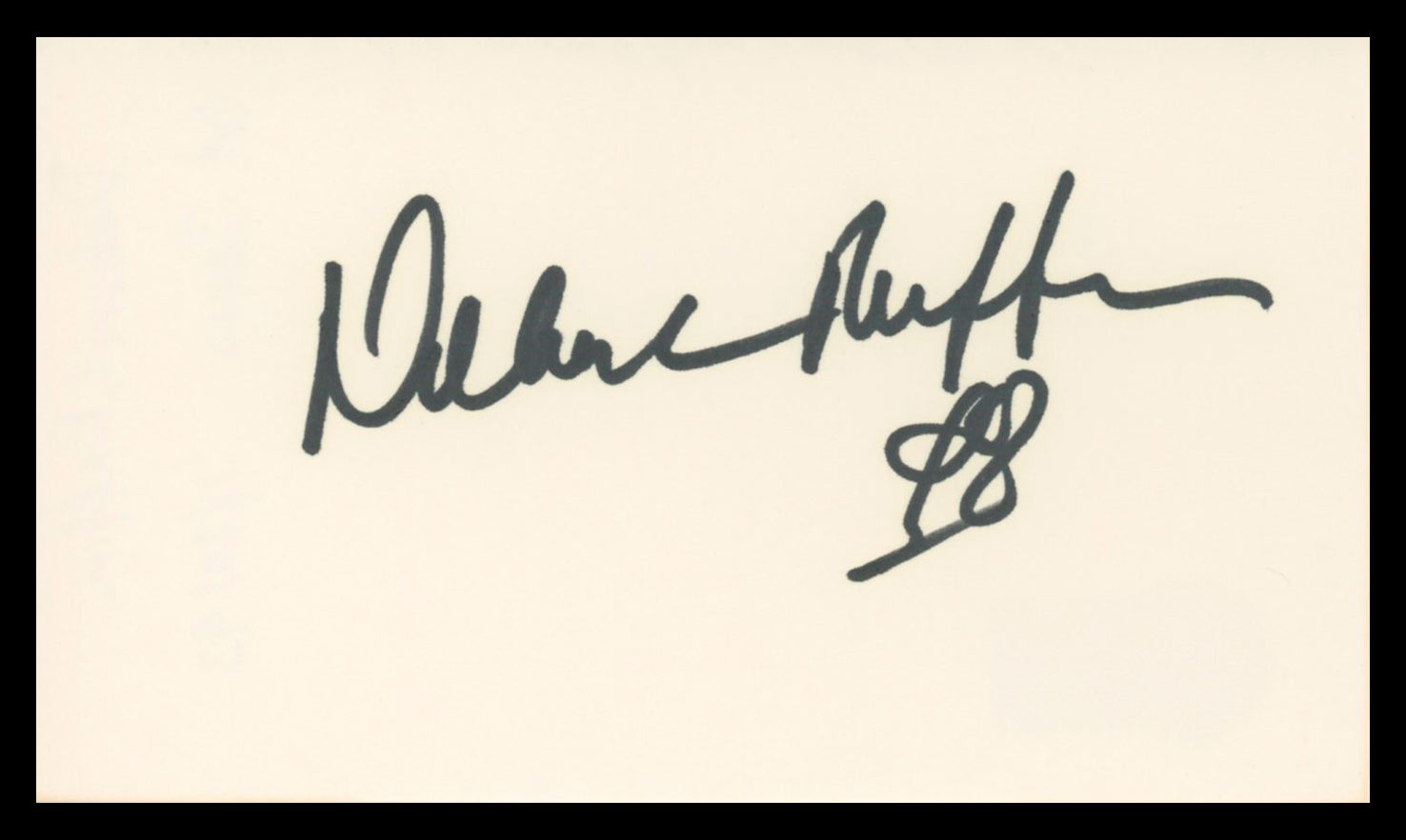 Deborah Raffin Touched by Love Authentic Signed 3x5 Index Card BAS #BV02169