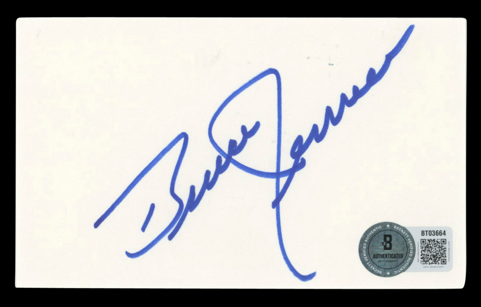 Bruce Jenner Authentic Signed 3x5 Index Card Autographed BAS #BT03664