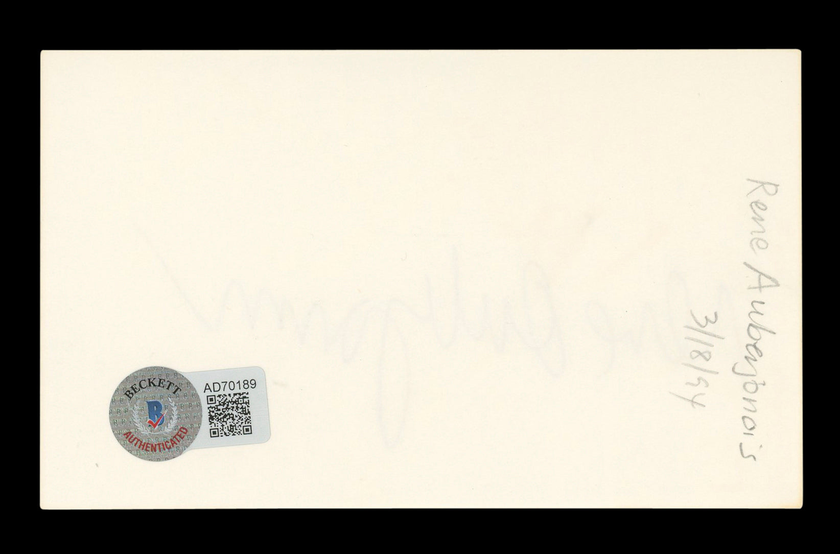 René Auberjonois Star Trek Signed 3x5 Index Card Autographed BAS #AD70189