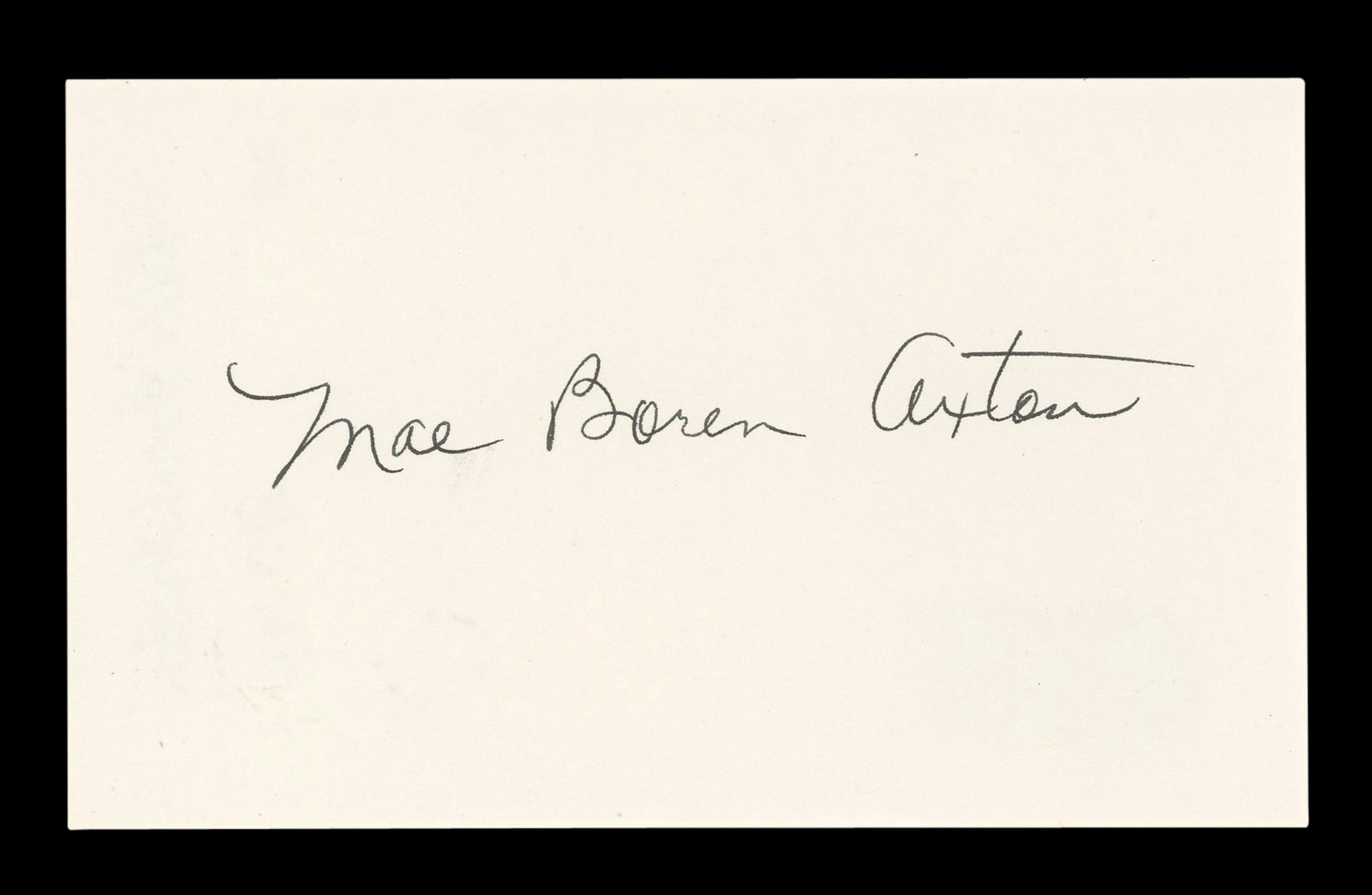 Mae Boren Axton Musician Signed 3x5 Index Card Autographed BAS #AD70192